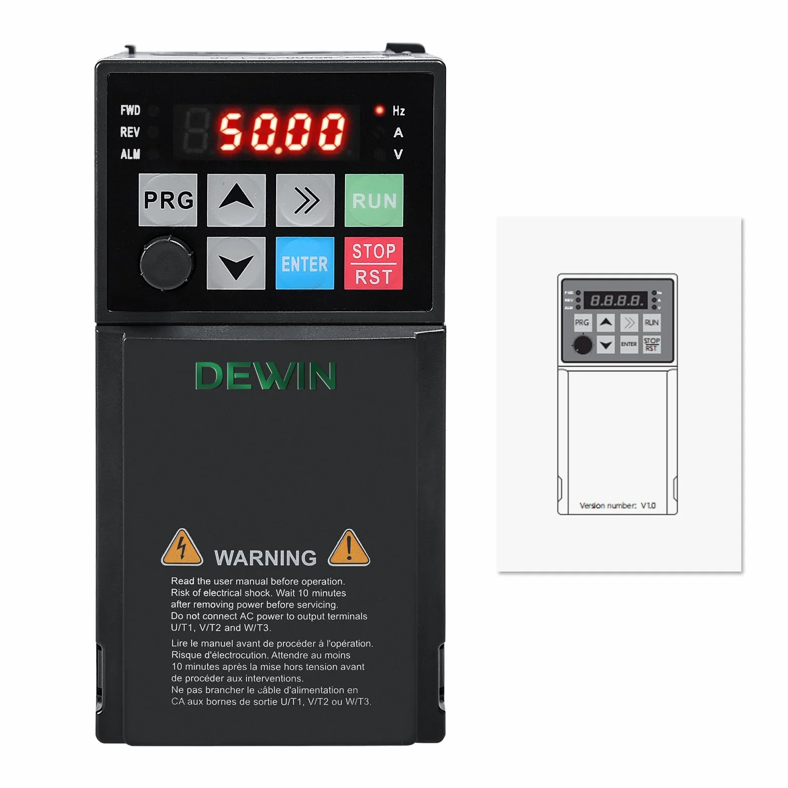 DEWIN przetwornica częstotliwości VFD 2,2 kW 220 V wejście 1-fazowe wyjście 3-fazowe regulator prędkości silnika