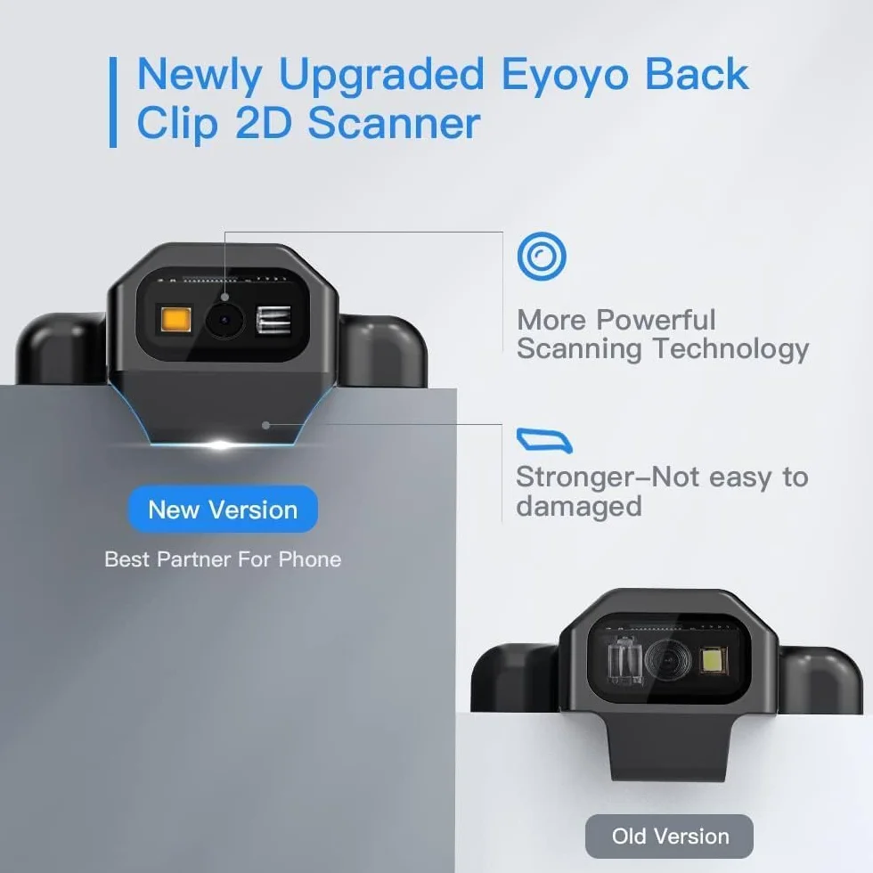 Eyoyo Skaner kodów kreskowych 2D Bluetooth bezprzewodowy czytnik kodów kreskowych 1D QR EY-017