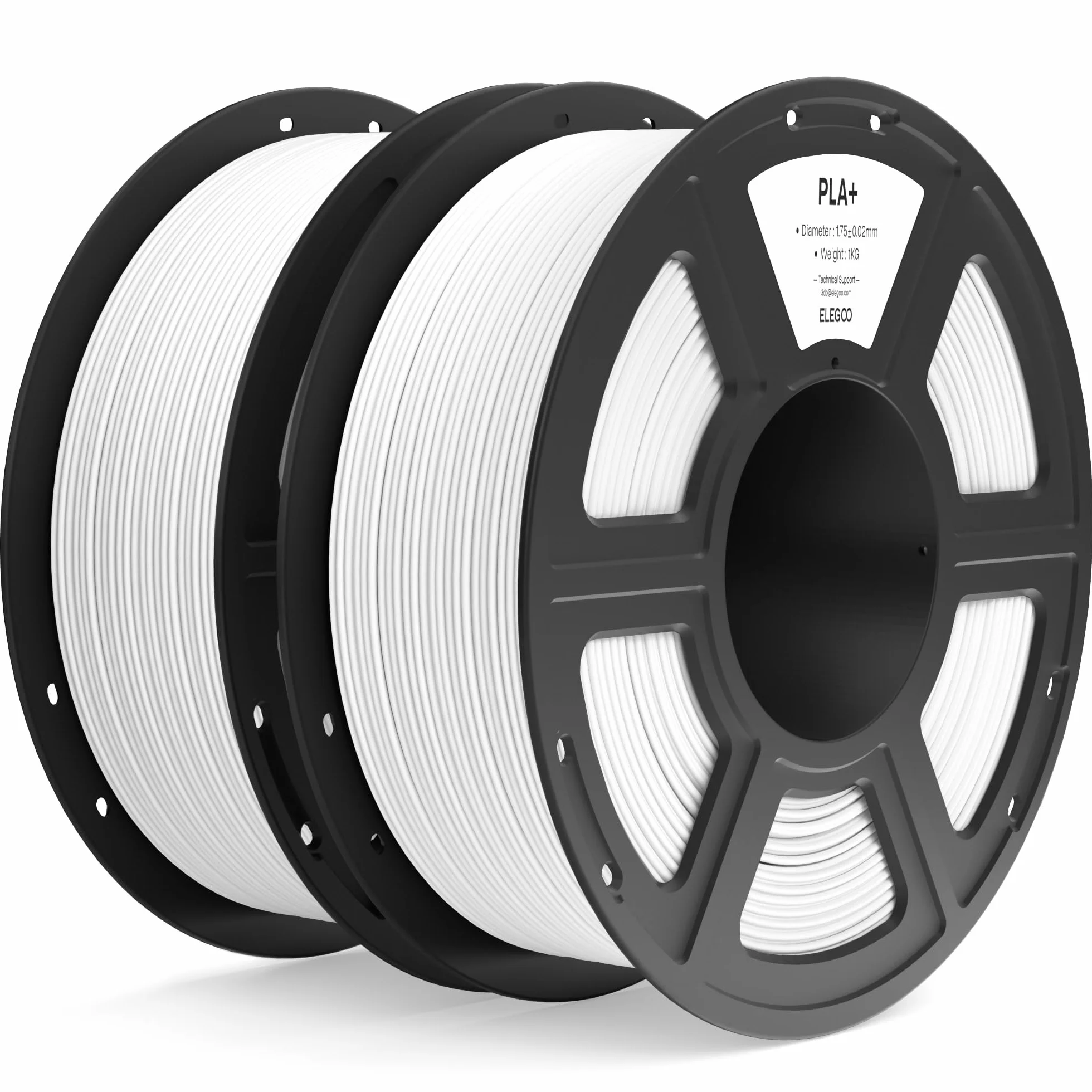 ELEGOO PLA+ filament 1,75 mm biały 2 kg dokładność +/- 0,02 mm do drukarek 3D