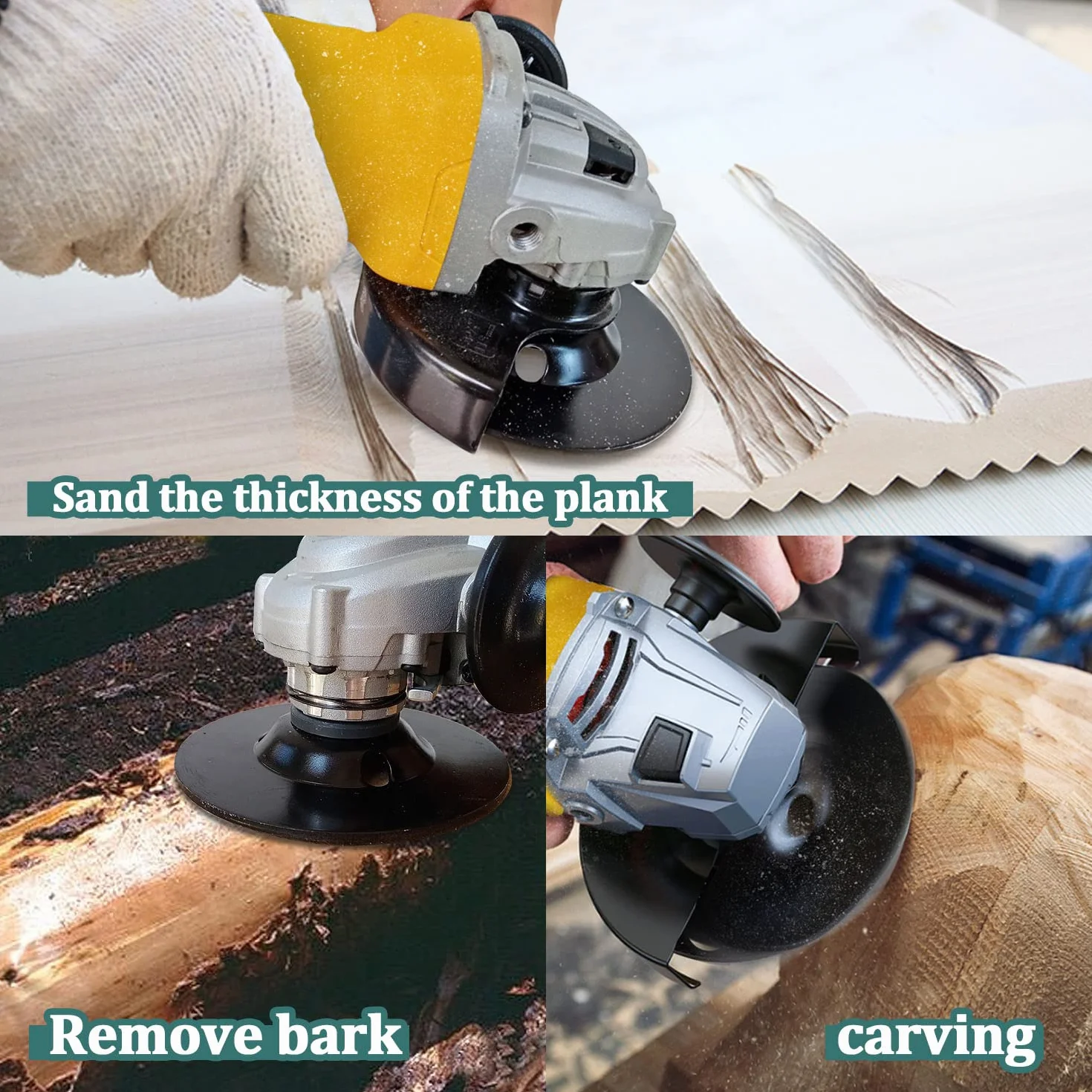 OBA Zestaw tarcz do rzeźbienia w drewnie 4-1/2 cala, kół szlifierskich z trzpieniem 7/8" do szlifierki kątowej