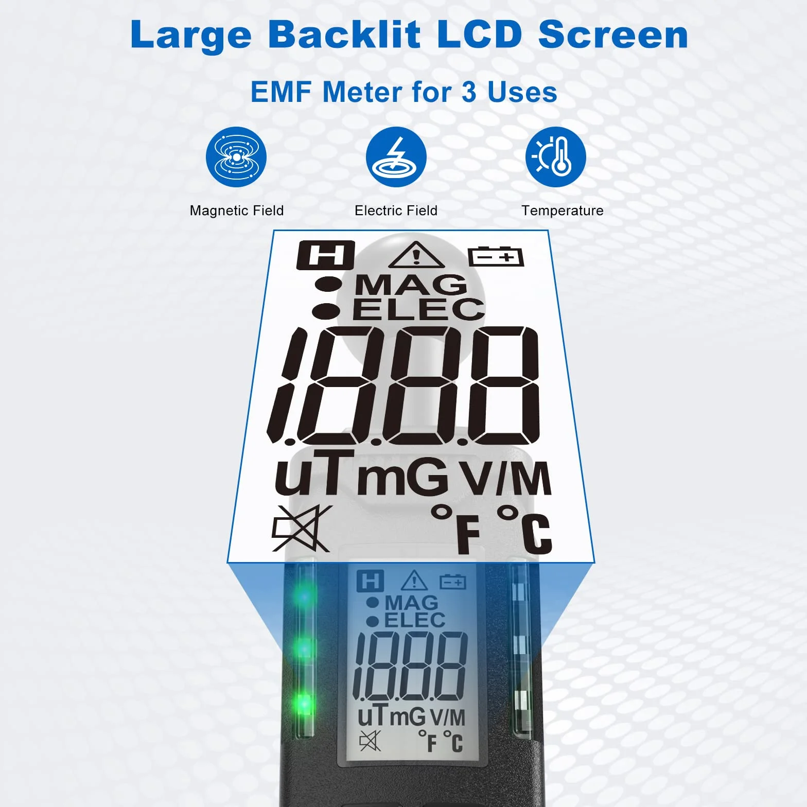 EMF miernik pola magnetycznego, detektor promieniowania, ręczny LCD