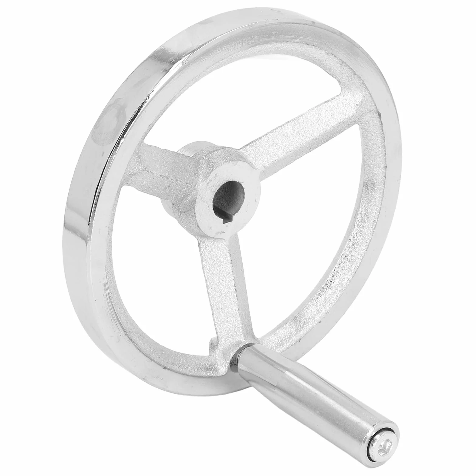 Koło Ręczne żeliwne Chromowane 16x160mm 3 Szprychy Zdejmowanym Uchwytem
