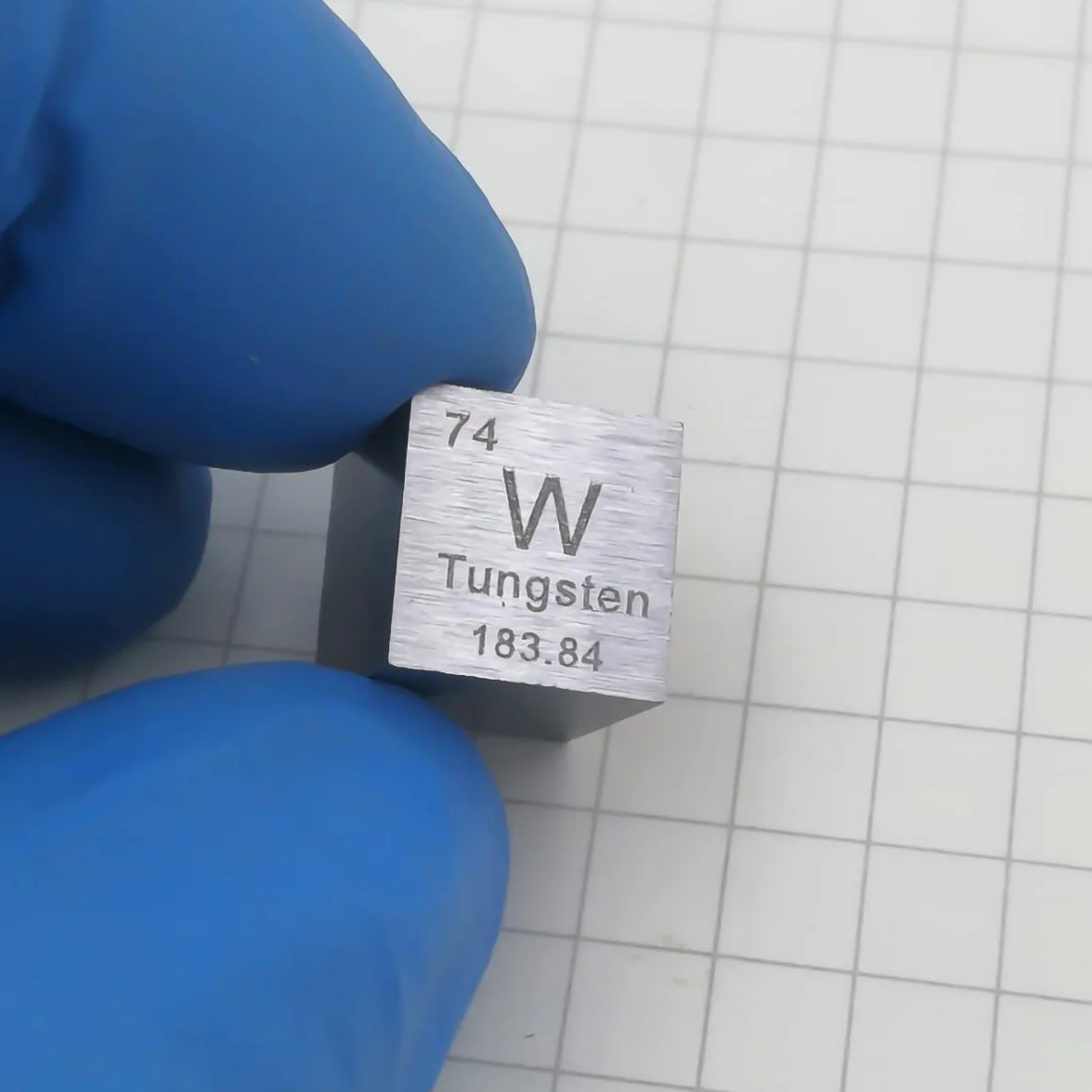 Sześcian gęstości wolframu (W), laboratoryjny, 99,9% czystości, 10 mm