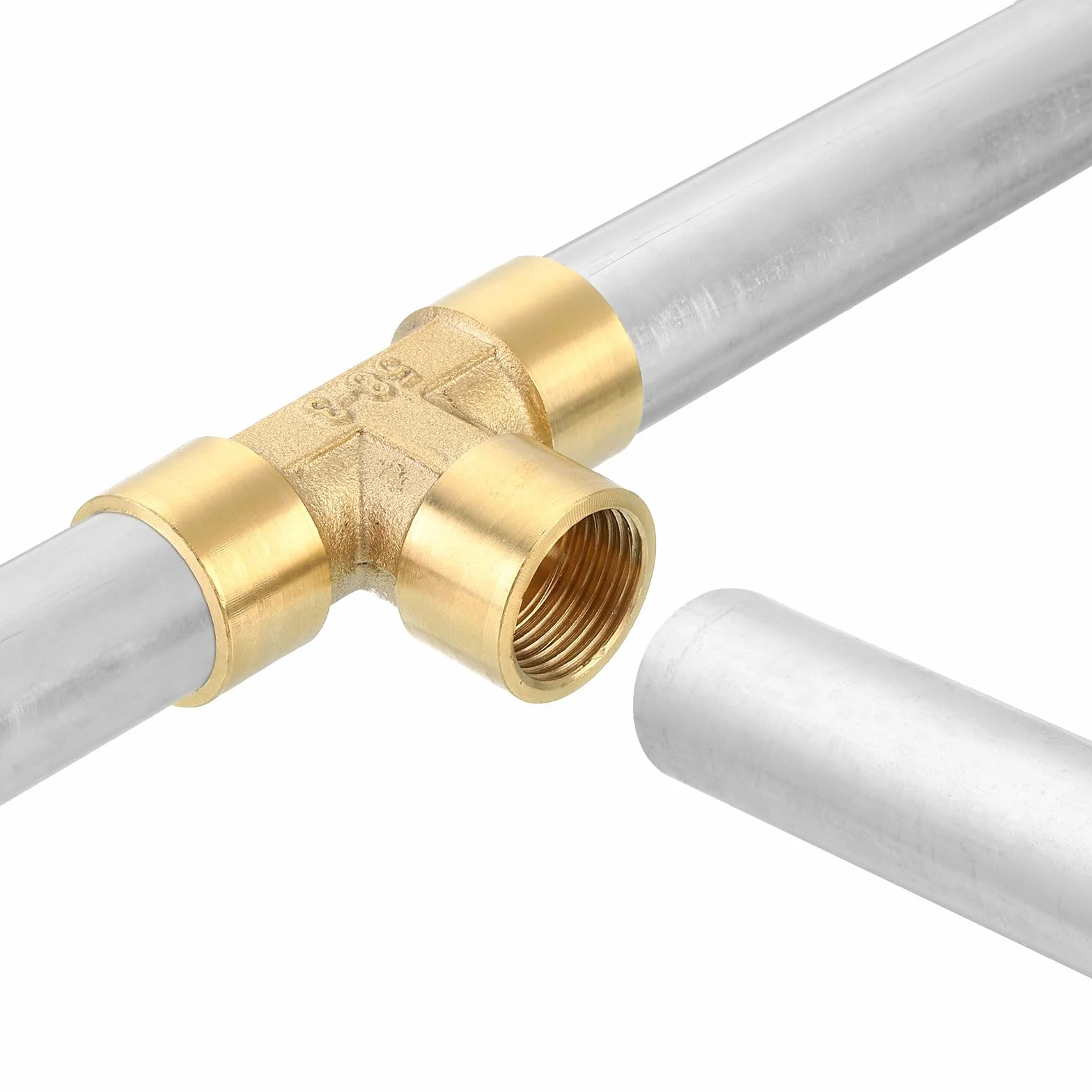 QUARKZMAN Trójnik mosiężny, 1/2" x 1/2" x 1/2" NPT 3-drożny łącznik adapter do transportu gazu, 1 szt