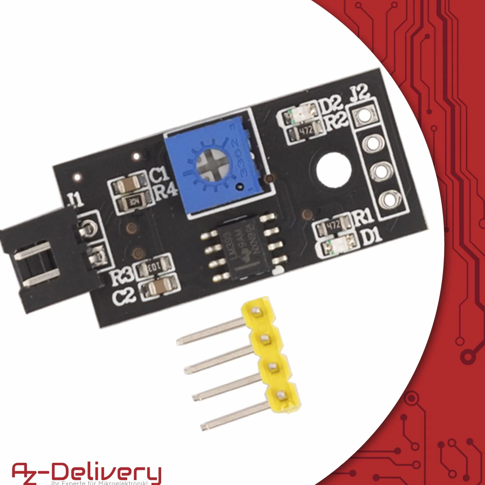 AZDelivery czujnik wilgotności gleby, detektor wilgoci i miernik wilgotności roślin z odporną na korozję sondą do automatycznego systemu nawadniania kompatybilny z Arduino i Raspberry Pi