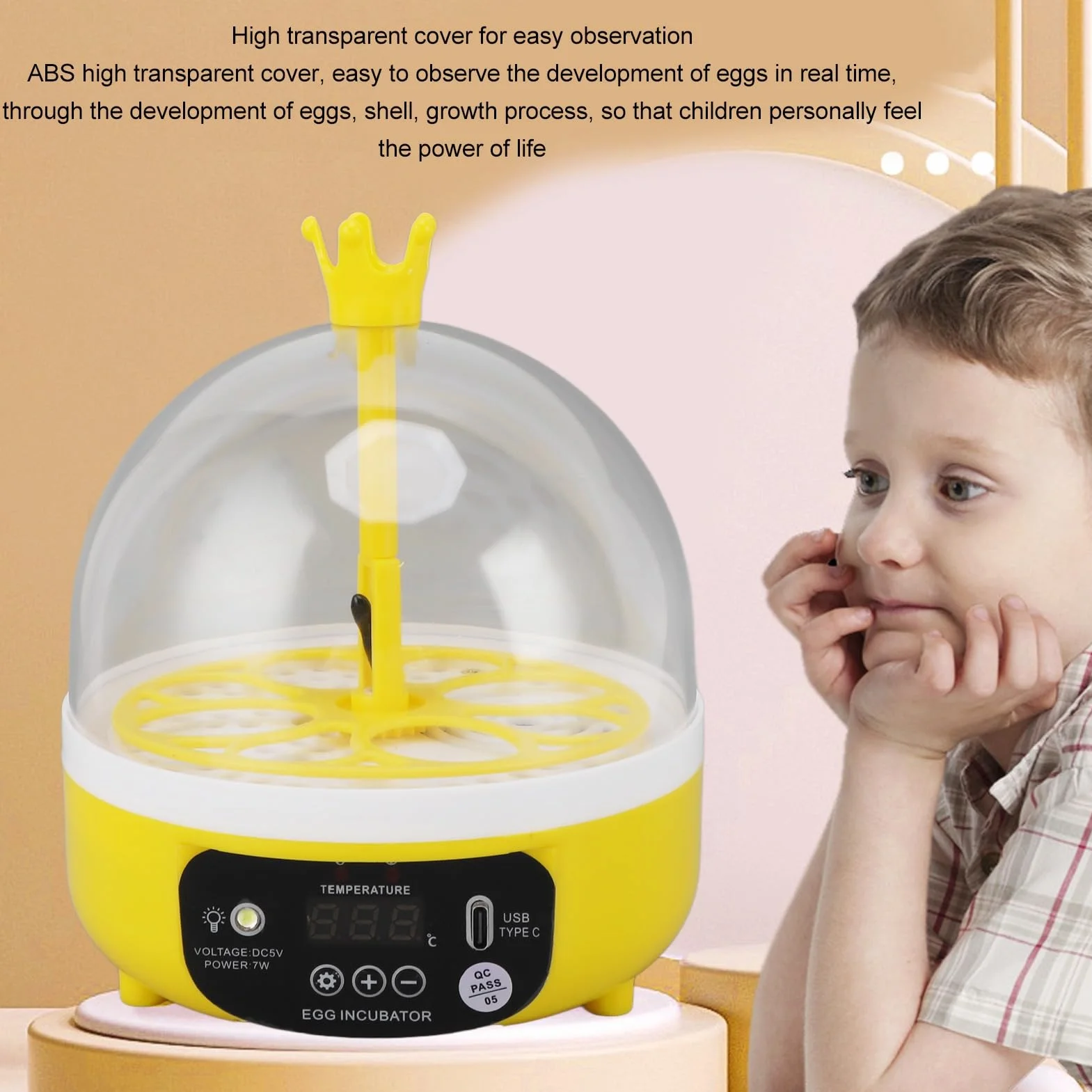 Mini Inkubator do Jaj 8 Jaj z Automatyczną Regulacją Temperatury i Wilgotności