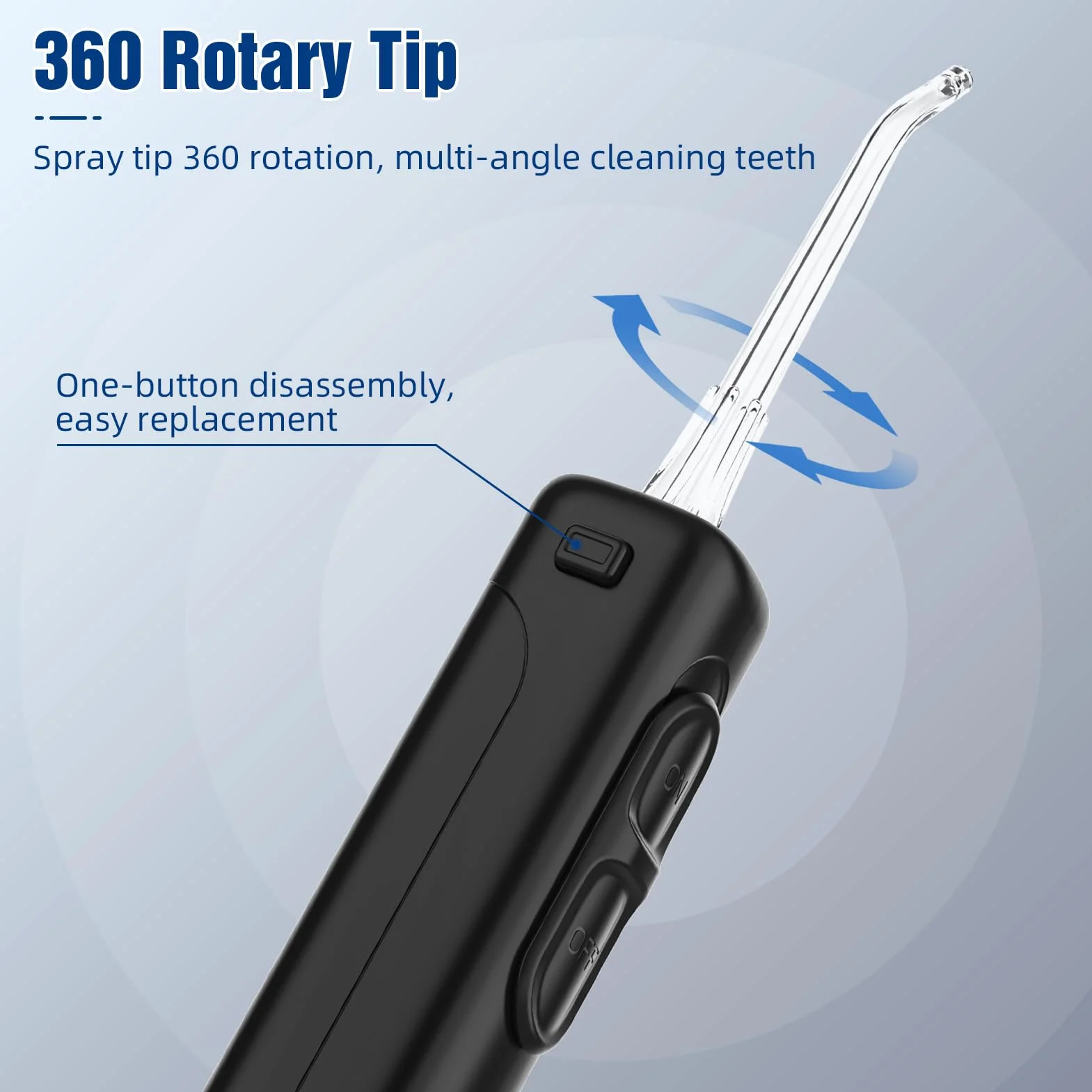Sawgmore irygator oralny, water flosser z 5 wielofunkcyjnymi dyszami, 10 ustawieniami ciśnienia wody, pojemność 600 ml, rodzinny irygator dentystyczny (czarny)
