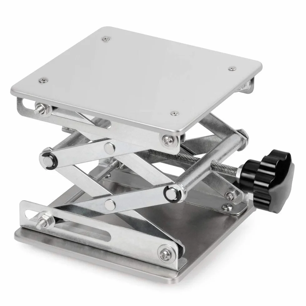 Podnośnik nożyczek laboratoryjnych ze stali nierdzewnej 6x6 cali, zakres 75-260 mm