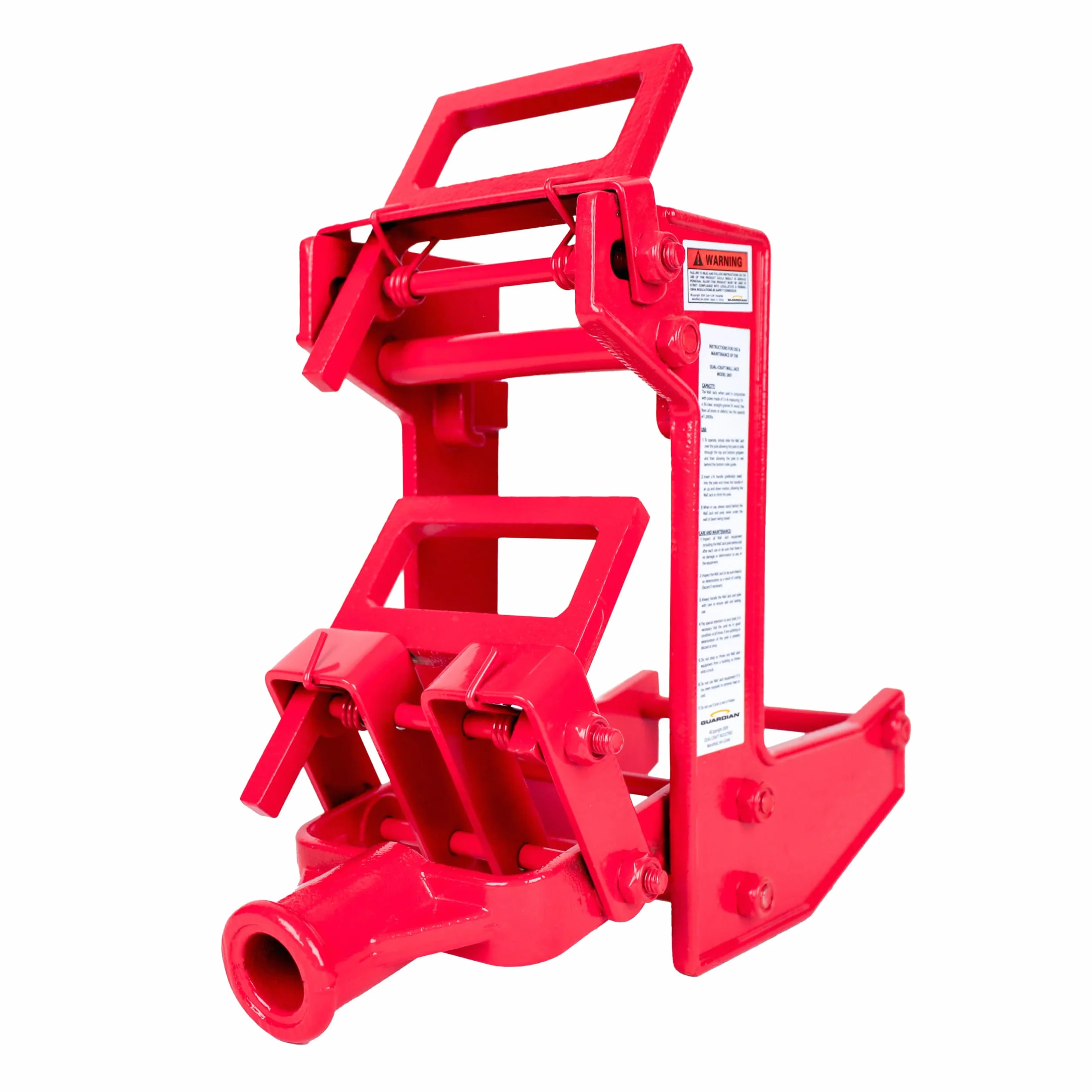 Przenośny podnośnik ścienny Guardian Fall Protection 2601, do użytku z słupkami jodłowymi 1-1/2 x 3-1/2 cala lub rurą stalową 2,5 cm, żeliwem ciągliwym, czerwony