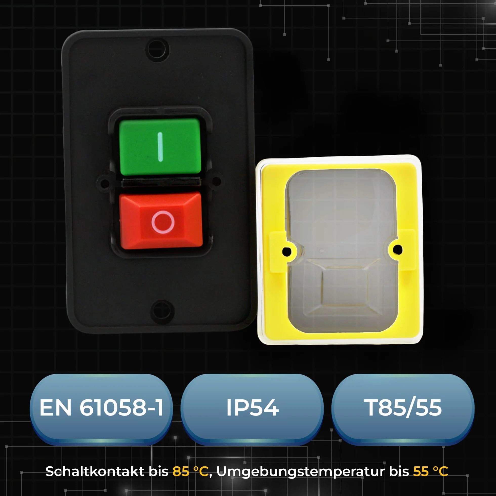 przełącznik magnetyczny KEDU KJD12-14 230 V do maszyn warsztatowych i stacjonarnych elektronarzędzi