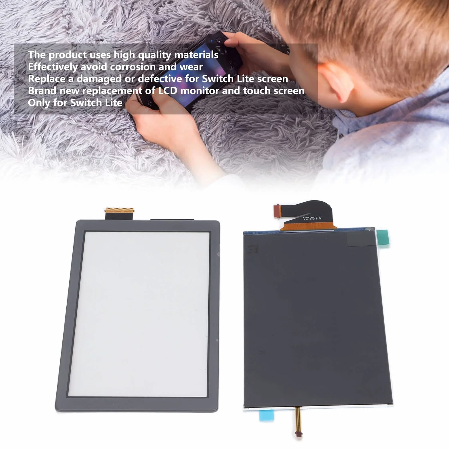 Wymiana Ekranu LCD dla Lite Konsoli, Wymiana Części Naprawczych Panelu Wyświetlacza LCD Tylko dla Lite (Czarny)