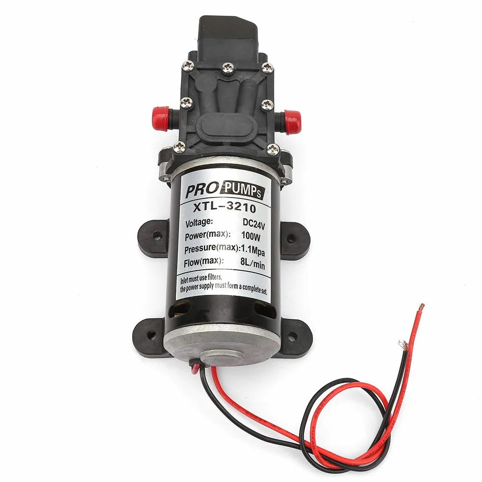 Pompa Mikromembranowa 24V 100W, Wysokociśnieniowa Samozasysająca 8L/min, do Urządzeń Przemysłowych i Czyszczenia