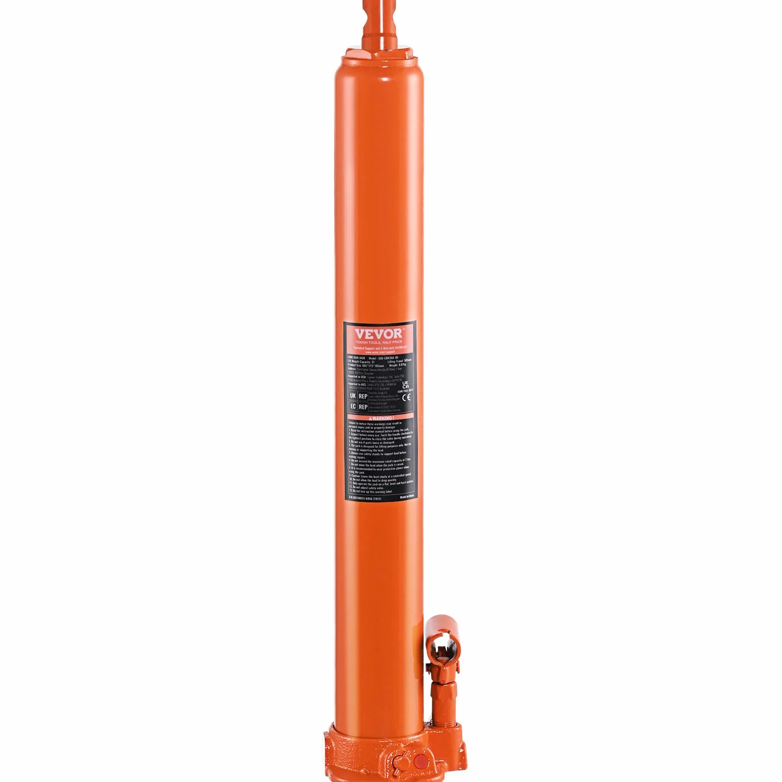 VEVOR Hydrauliczny podnośnik samochodowy 4 t cylinder z pojedynczą pompą tłokową płaską podstawą