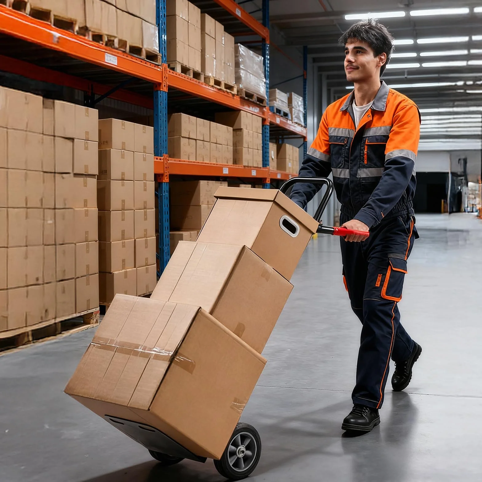 VEVOR Wózek transportowy, udźwig 600 kg, ciężki wózek transportowy z kółkami i uchwytem teleskopowym, przenośny wózek z paskiem mocującym do przeprowadzki, biura, magazynu, supermarketu