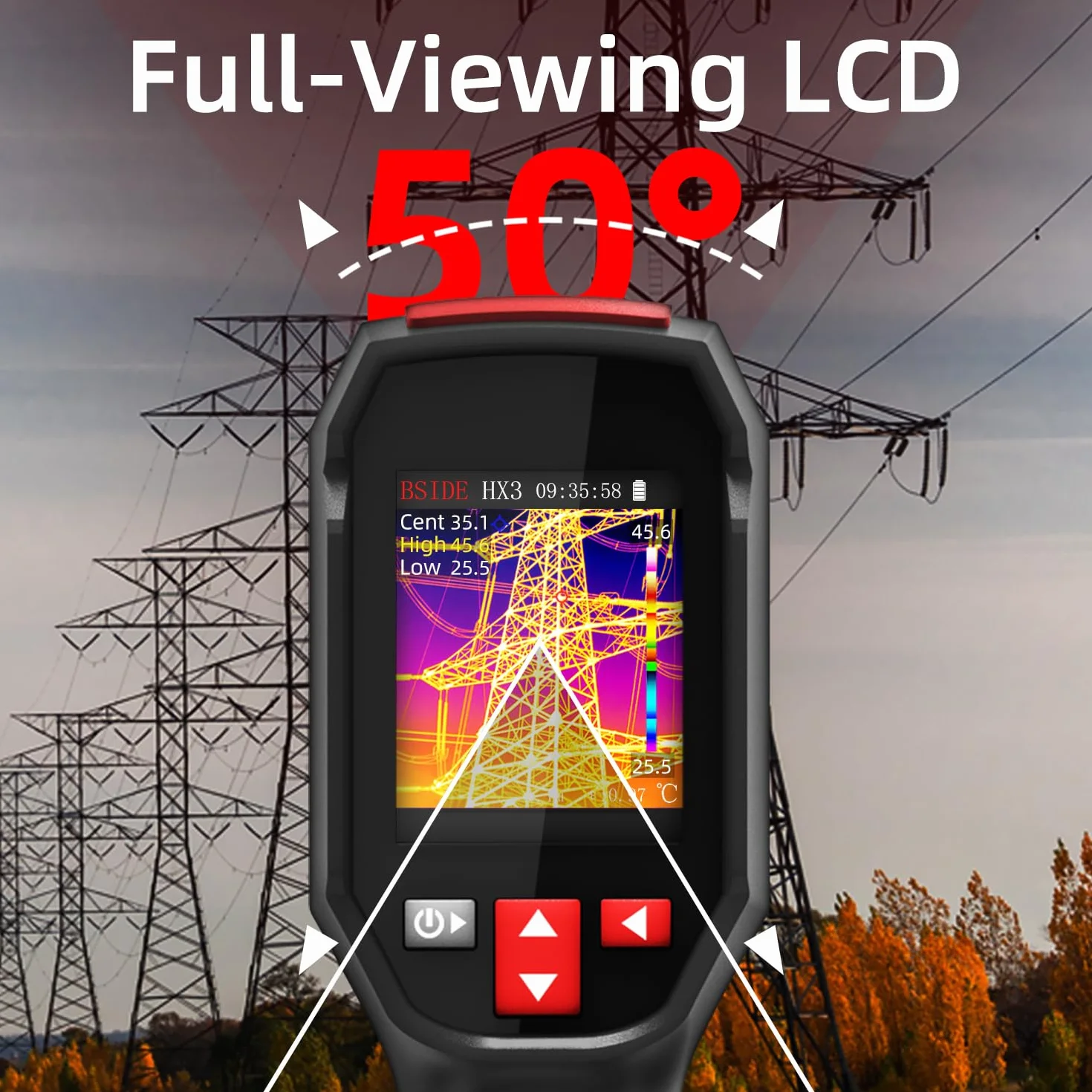 BSIDE HX3 Przenośna kamera termowizyjna 240 x 240 o wysokiej rozdzielczości 25 Hz -20-550 ℃ Akumulator na podczerwień z 15 paletami kolorów do wycieku wody HVAC Elektronika Budowa