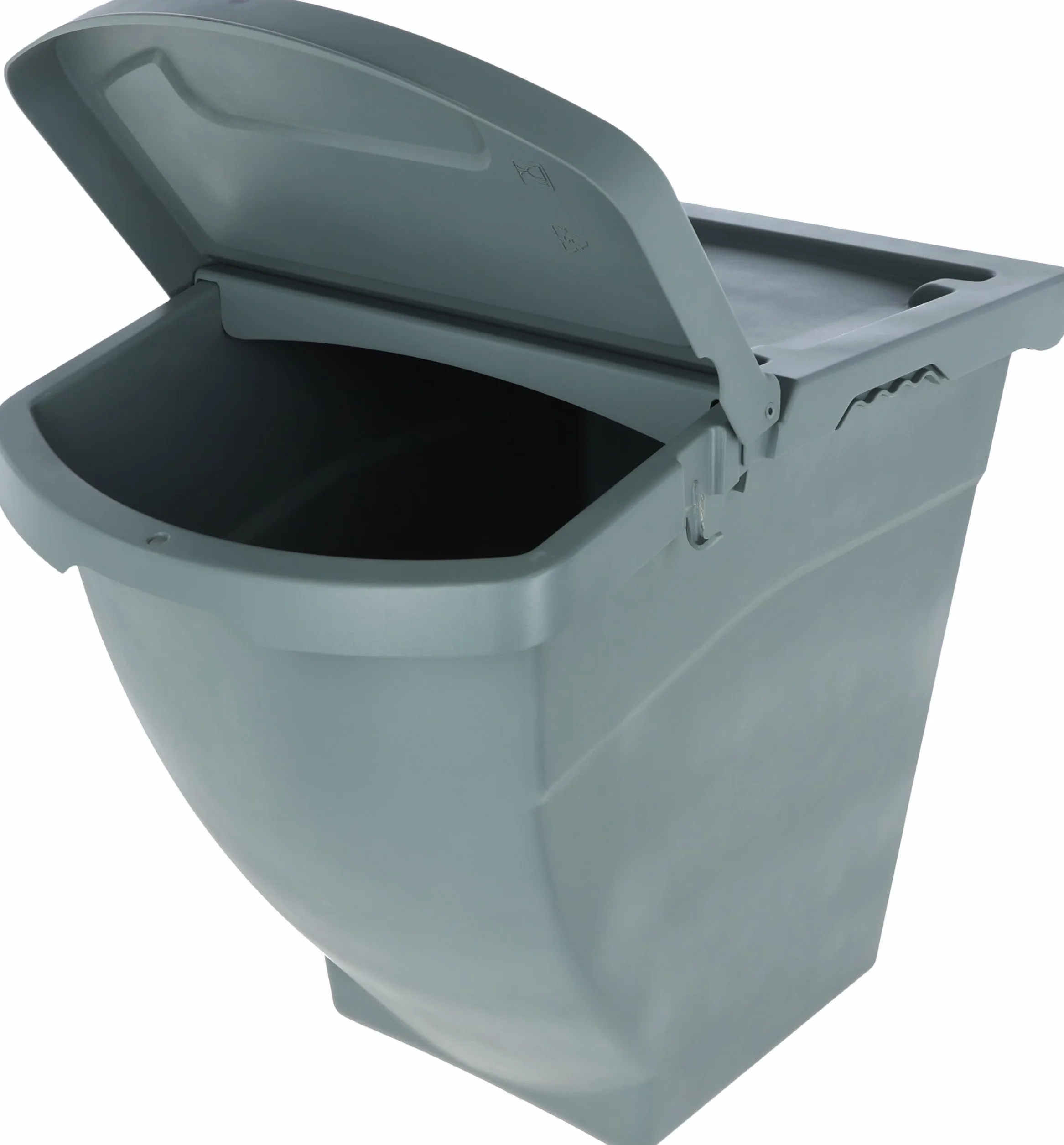 Kerbl Pojemnik na karmę można układać w stos, z pokrywką – 40 litrów (wymiary 57,8 x 39 x 34,5 cm, waga 0,22 kg, kolor szary, tworzywo sztuczne) 3210252