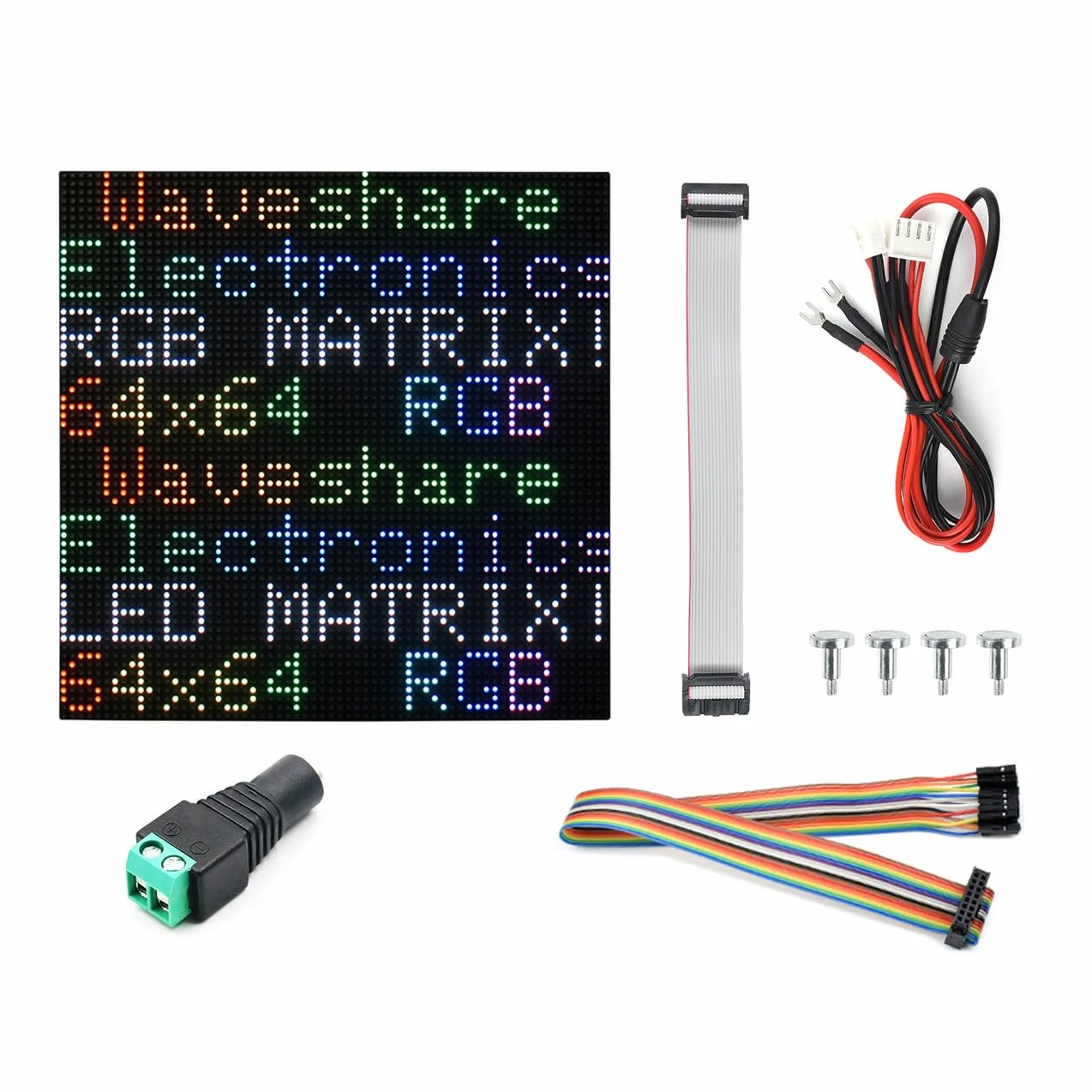 Waveshare Flexible RGB Full-Color LED Matrix Panel 3mm Pitch 64x64 Pixels Adjustable Brightness and Bendable PCB Compatible with Raspberry Pi/Raspberry Pi Pico / ESP32