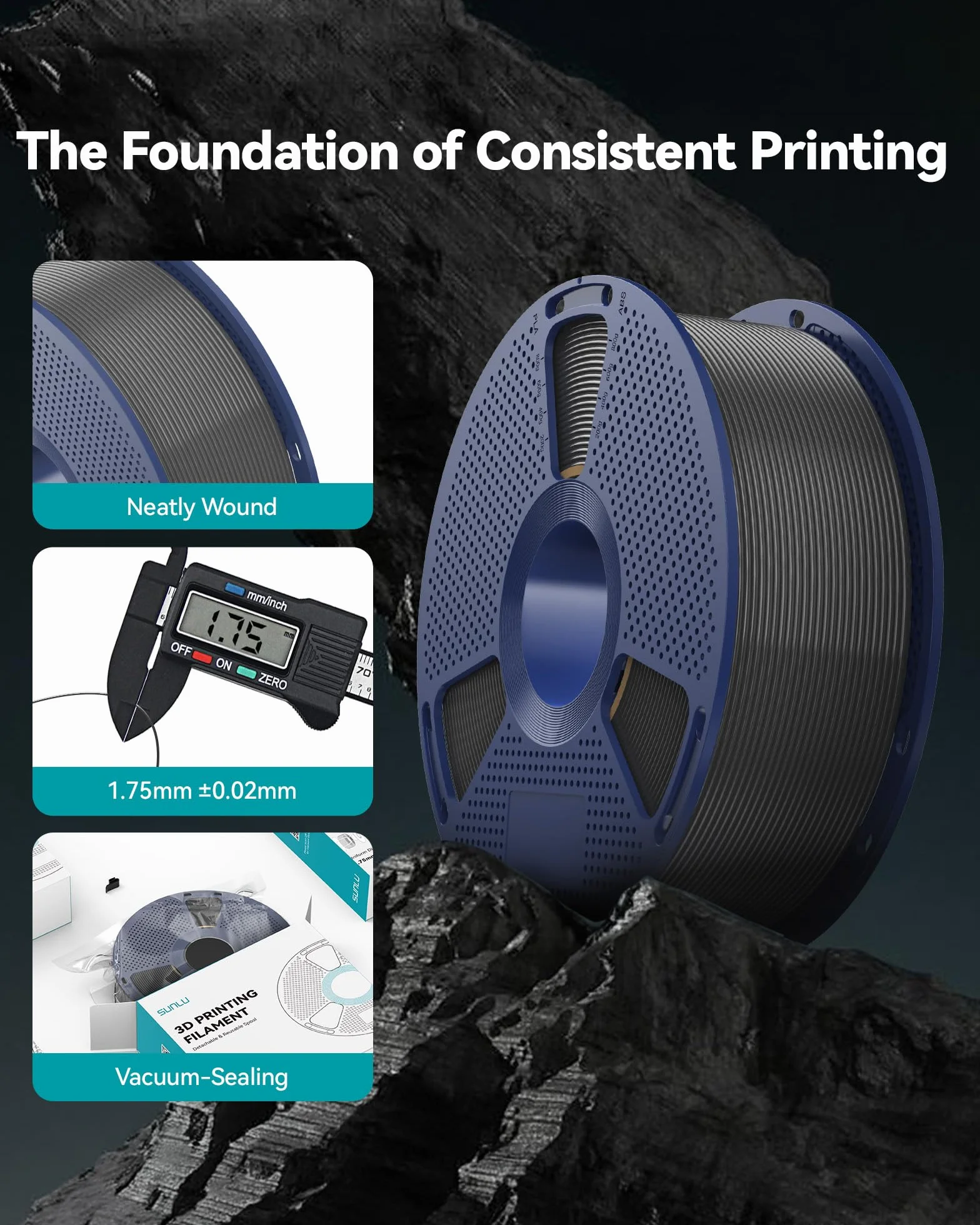 SUNLU 4 kg PETG Filament 1,75 mm, pakiet do drukarki 3D, zwiększona wytrzymałość i odporność na uderzenia, 1 kg, szpula, 4 rolki, czekolada + błękitne niebo + miętowa zieleń + róża sakura
