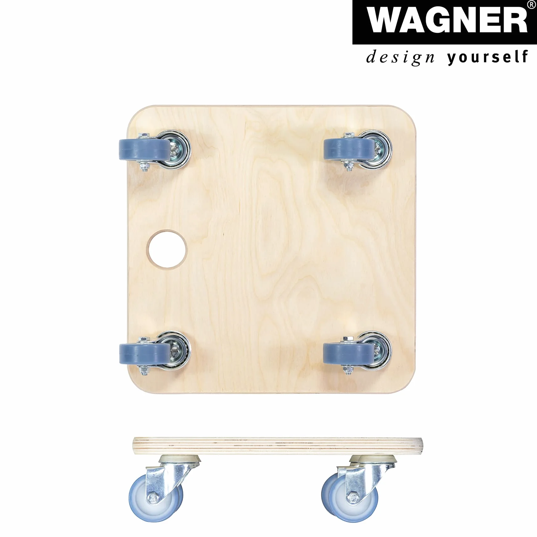 Wagner Transport Aid MM 1353 I 29 x 29 x 8,5 cm - Ładowność 250 kg - Idealny do nieporęcznych, urządzeń i mebli I Otwór na palec I Najlepiej ruchomy I Certyfikat FSC® - 20135301