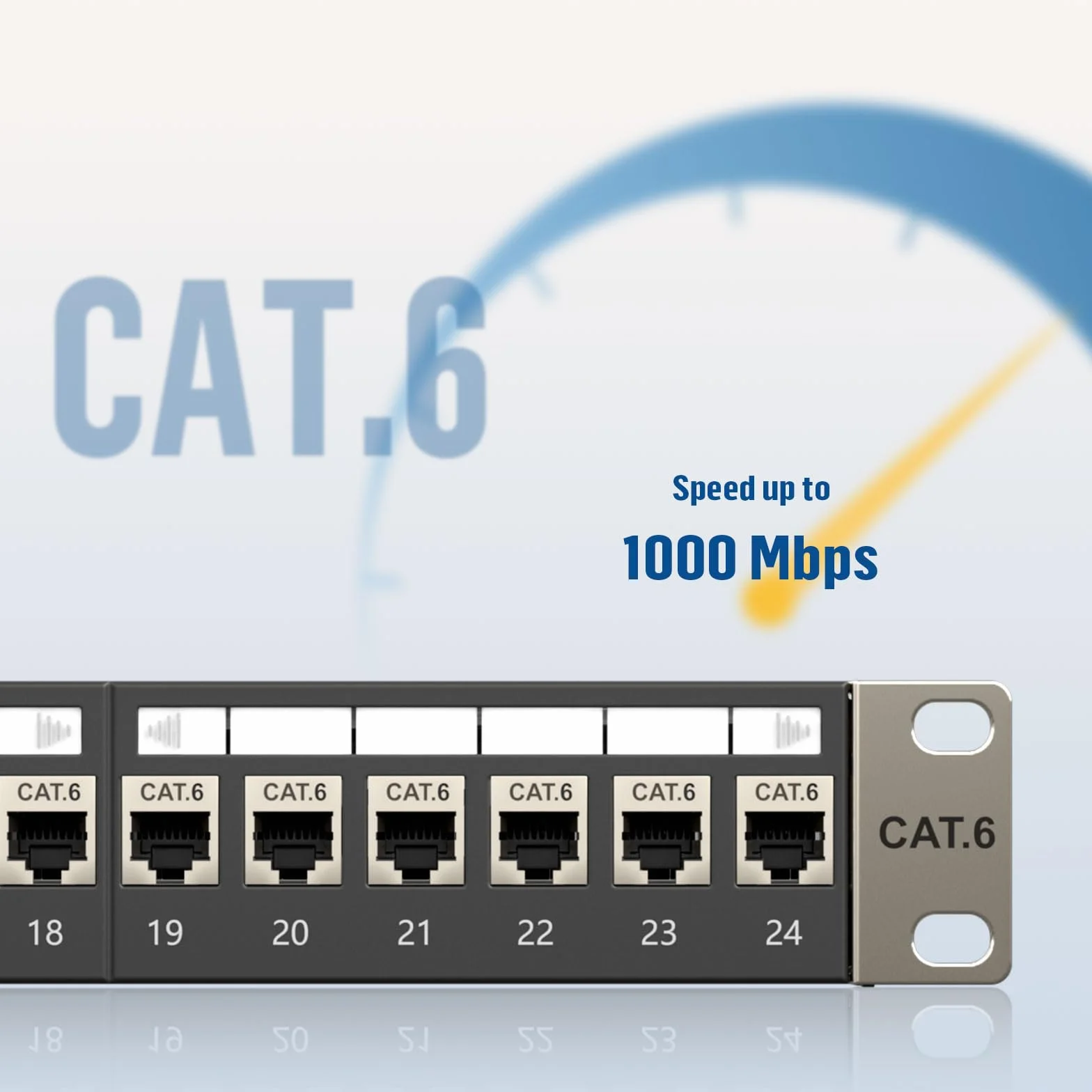 FGB Panel krosowy 1U 24 porty Cat6 RJ45 Keystone 19 cali montowany na ścianie
