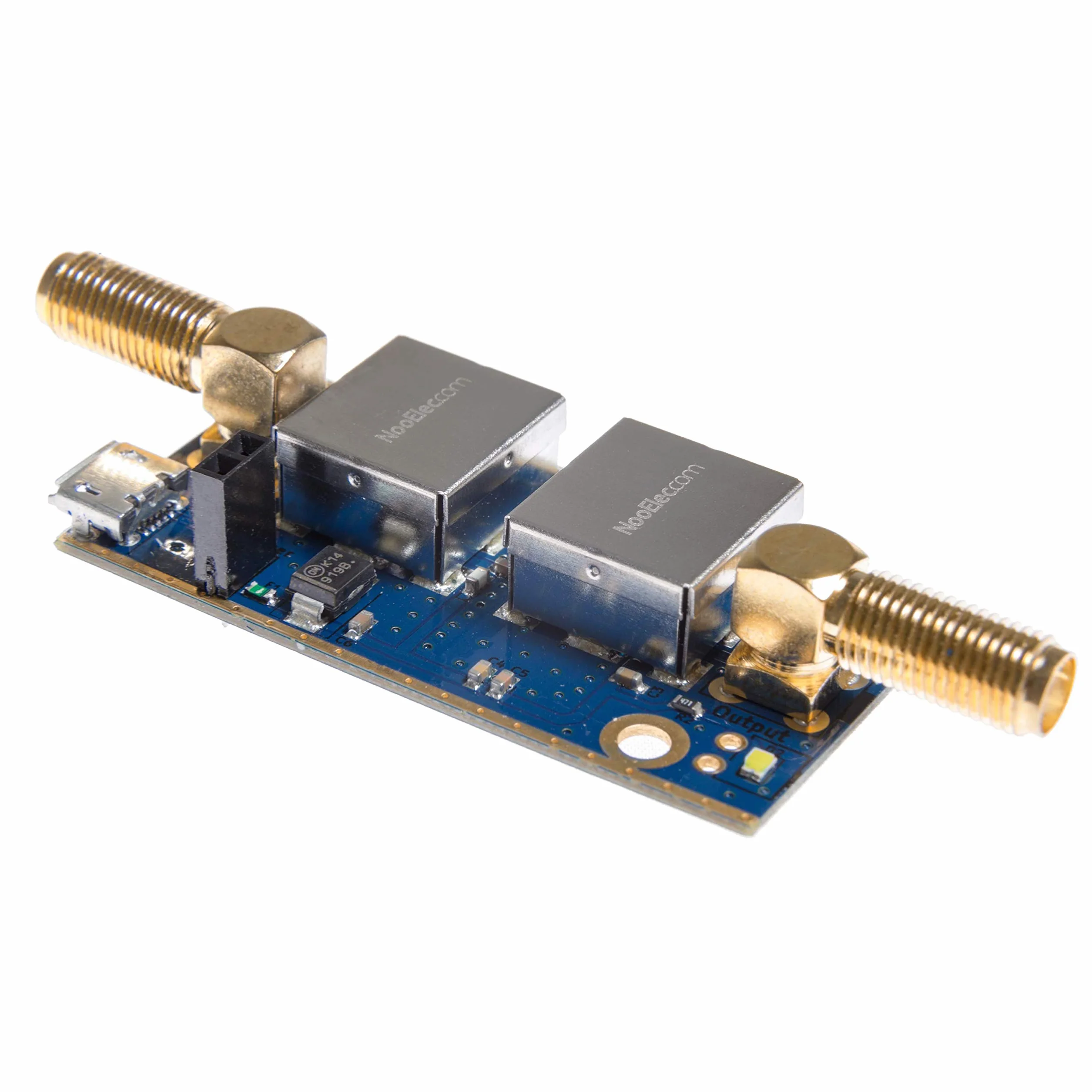 NooElec SAWbird+ GOES Barebones: Premium filtr SAW i moduł kaskadowy LNA o niskim poziomie szumów do zastosowań NOAA (GOES/LRIT/HRIT/HRPT), częstotliwość środkowa 1688 MHz