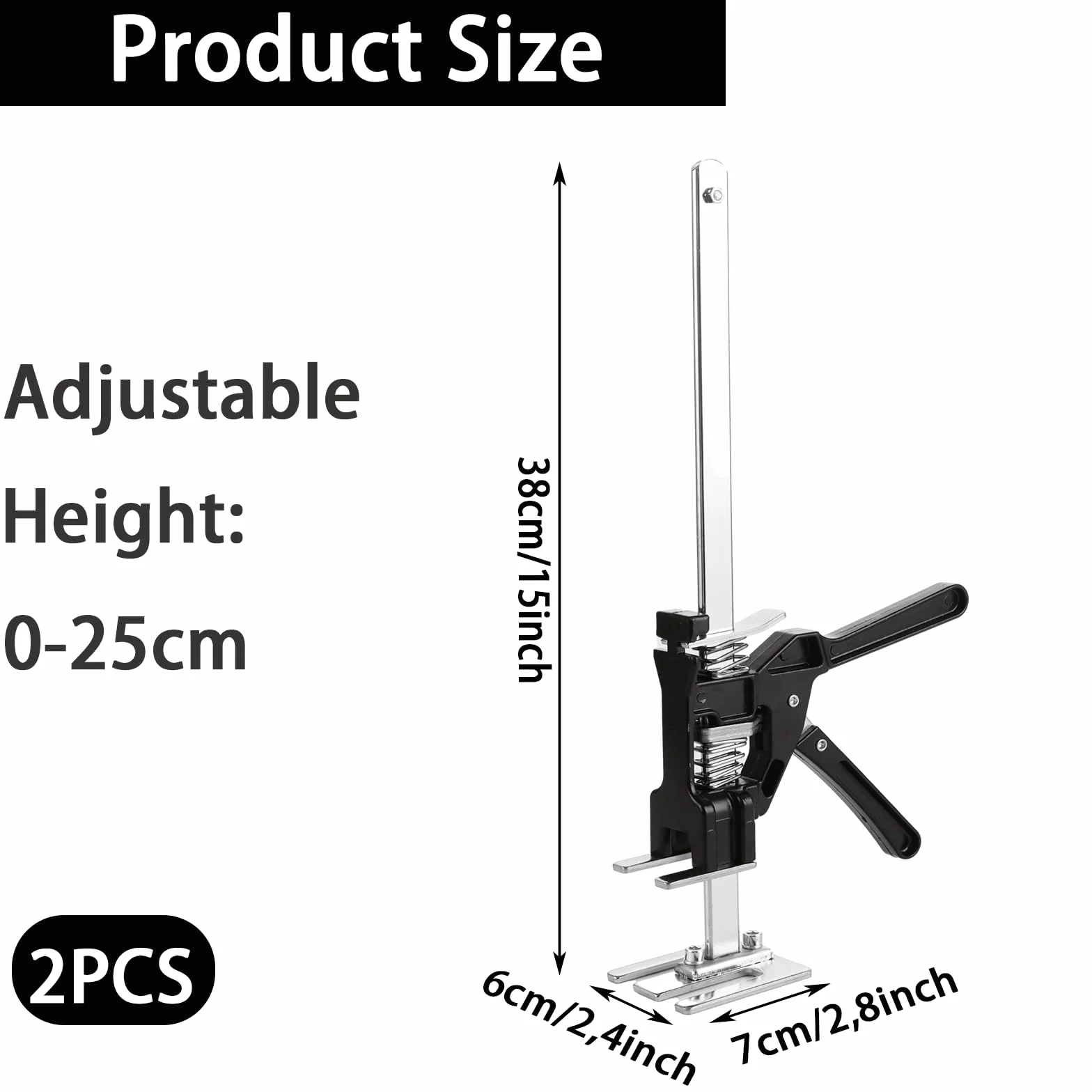 YAYODS 2 sztuki, 38 cm, oszczędny podnośnik – narzędzie do podnoszenia, wysokość podnoszenia 25 cm – podnośnik meblowy do 240 kg – oszczędne platformy podnośnikowe – wspornik montażowy do ciężkich