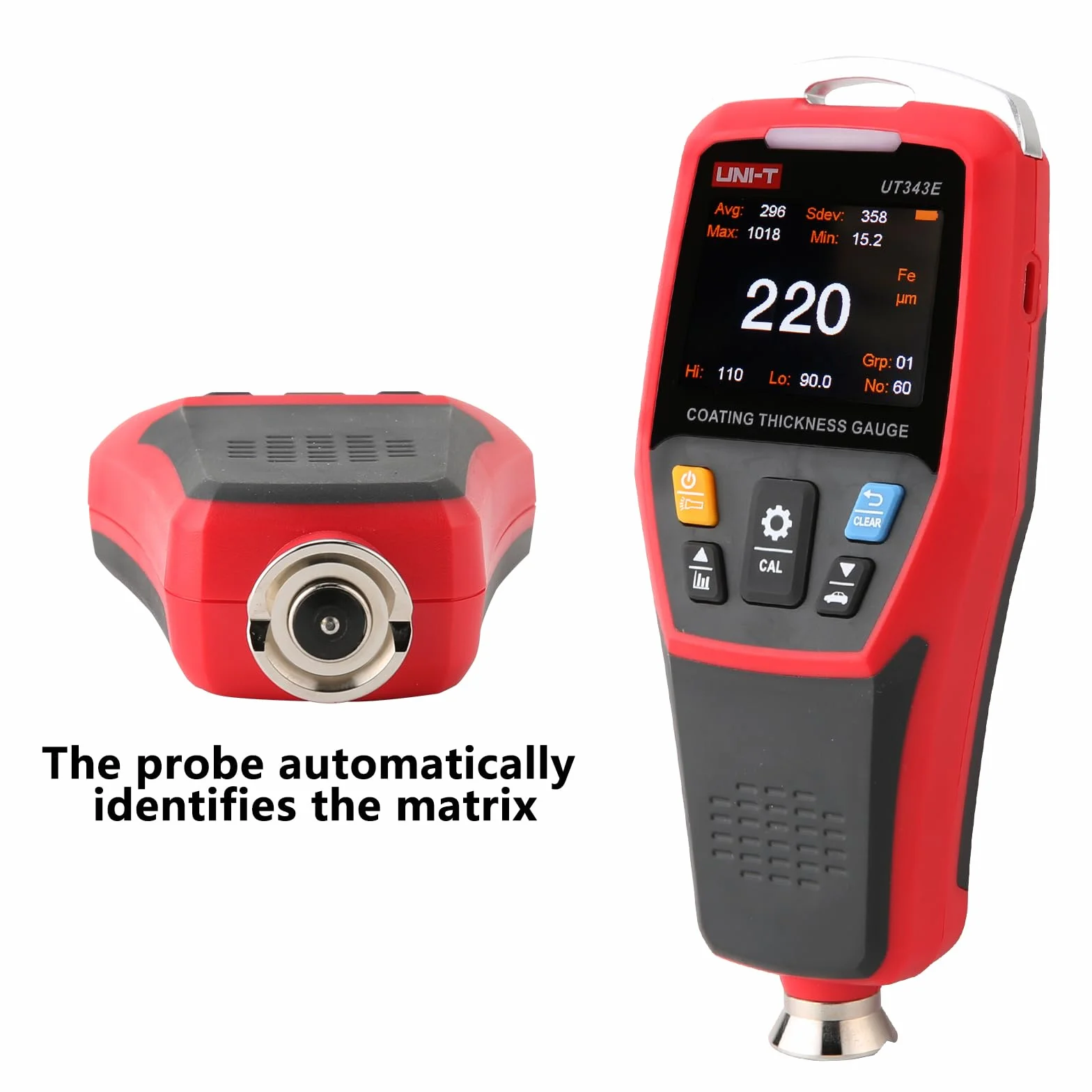 UNI-TREND UT343E Inteligentny Cyfrowy Wyświetlacz Pomiar Grubości Malowania Grubości Pomiar Bluetooth Komunikacja