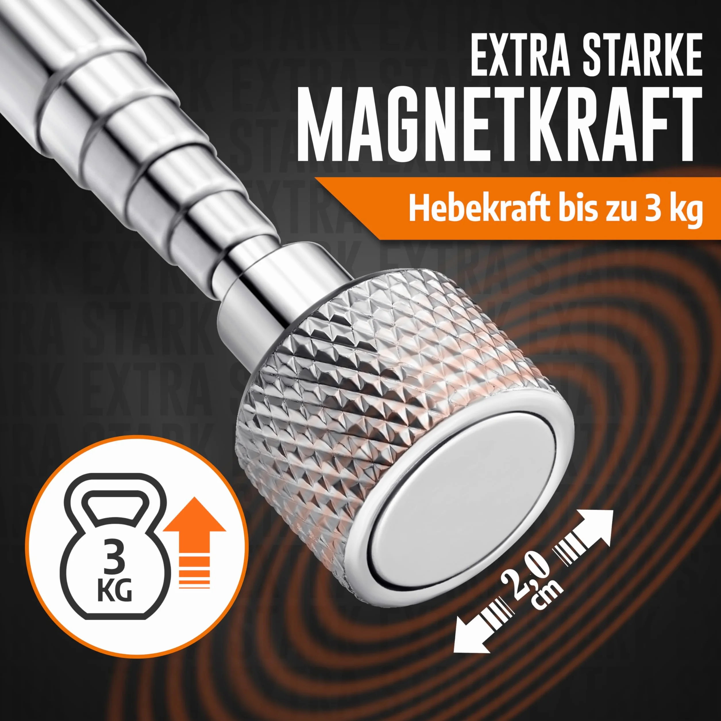 Oryginalny pręt magnetyczny teleskopowy wysuwany podnośnik magnetyczny pick-up 80 cm drążek teleskopowy mocny pręt magnetyczny sztyft narzędzie