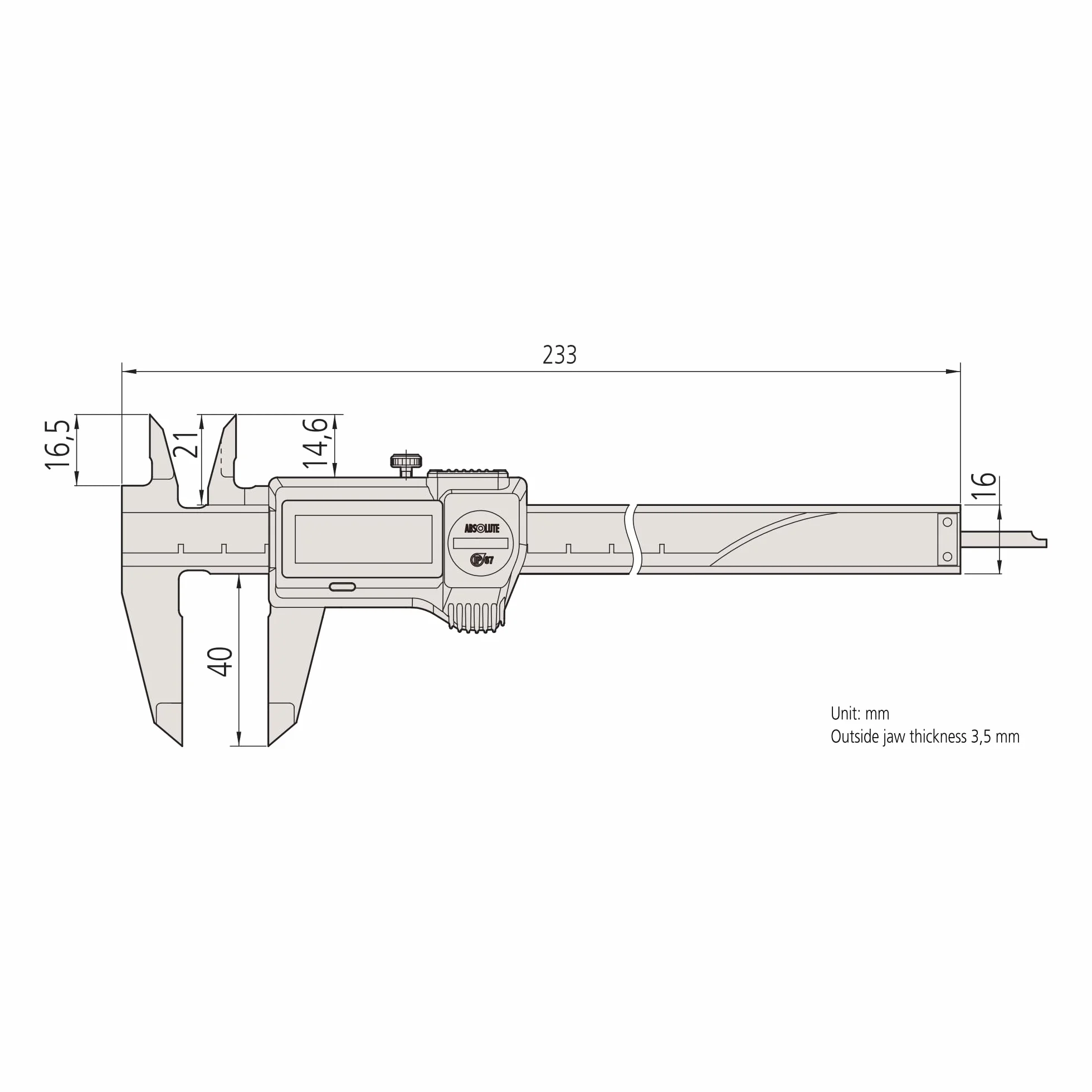 Mitutoyo 500-706-20 suwmiarka cyfrowa IP67 0-150 mm