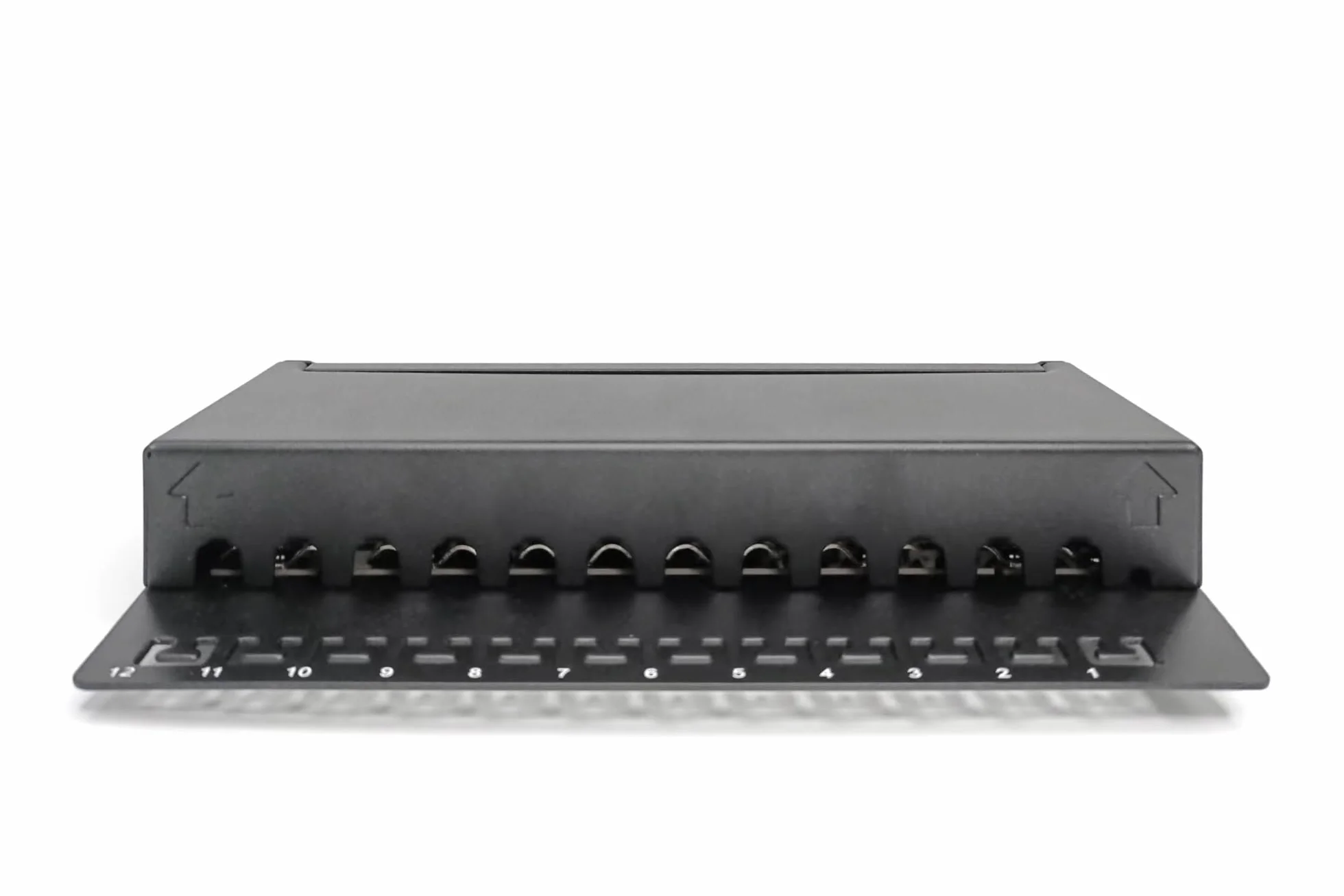DIGITUS Desktop Panel krosowy (patch panel) - Cat-6A - 12-portowy RJ45 - ekranowany - pole krosowe LSA - montaż powierzchniowy - czarny