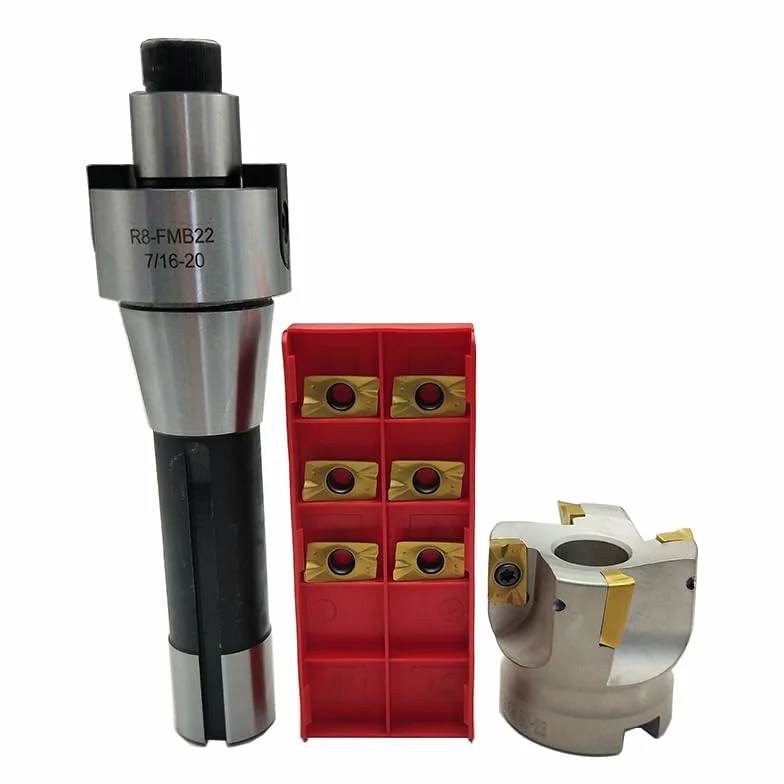 ASZLBYN R8 uchwyt narzędziowy R8-FMB22 7/16"-20 UNF adapter wrzeciona BAP400R 50-22-4T 90° flet głowica frezu płaski APMT1604PDER CNC płytki do cięcia