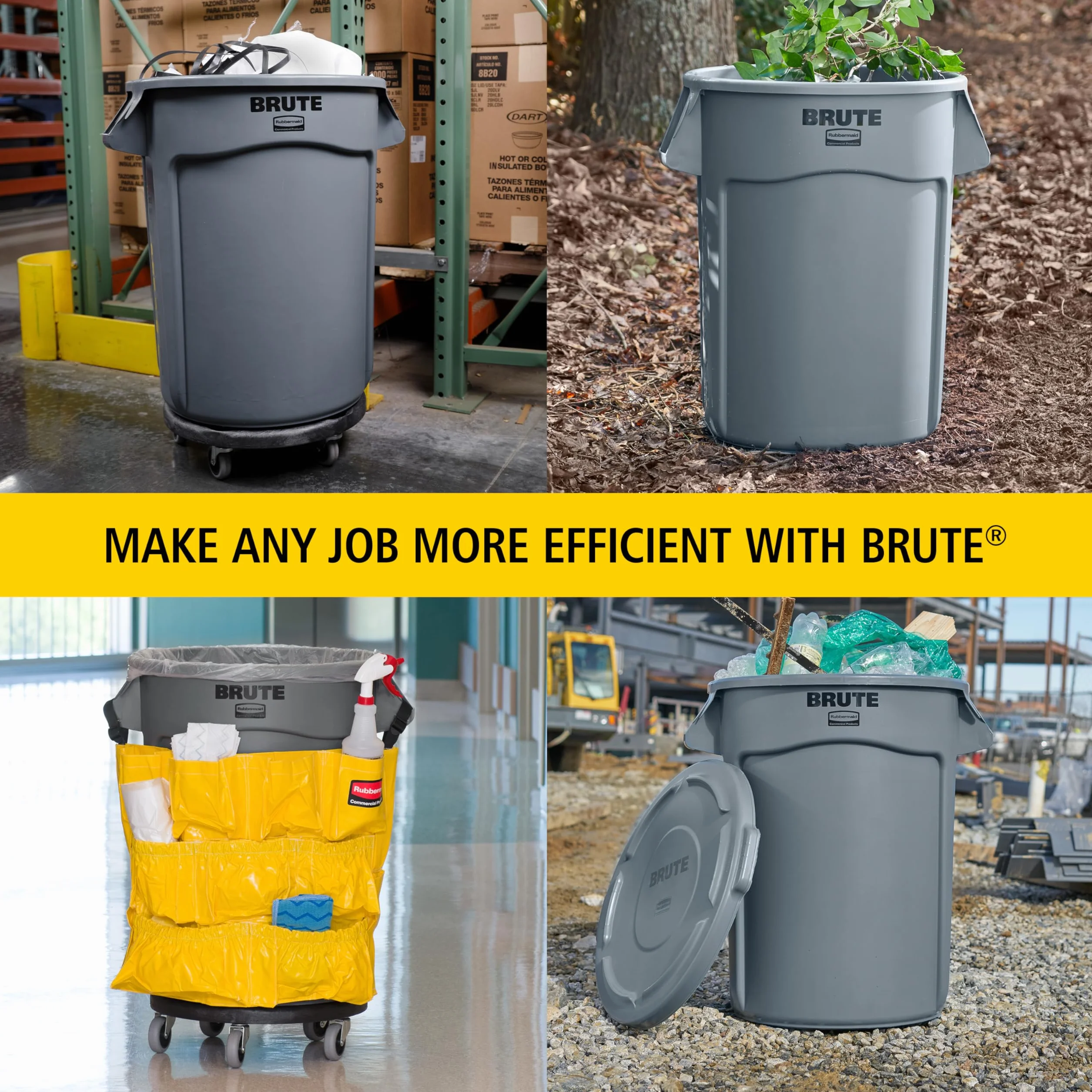 Rubbermaid Commercial Products Brute Round Container 208.2 L Grey