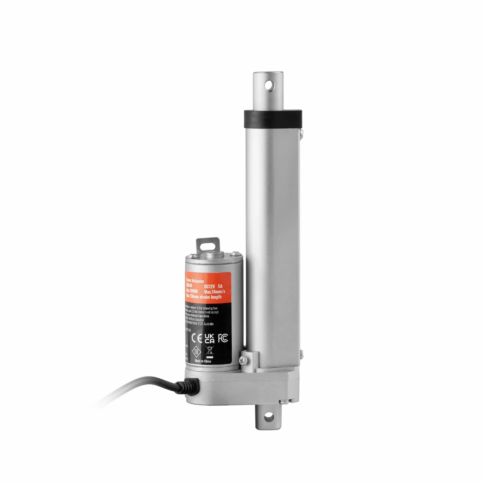 VEVOR Napęd Liniowy 1500N DC 12V IP54 Skok 100mm 5mm/s