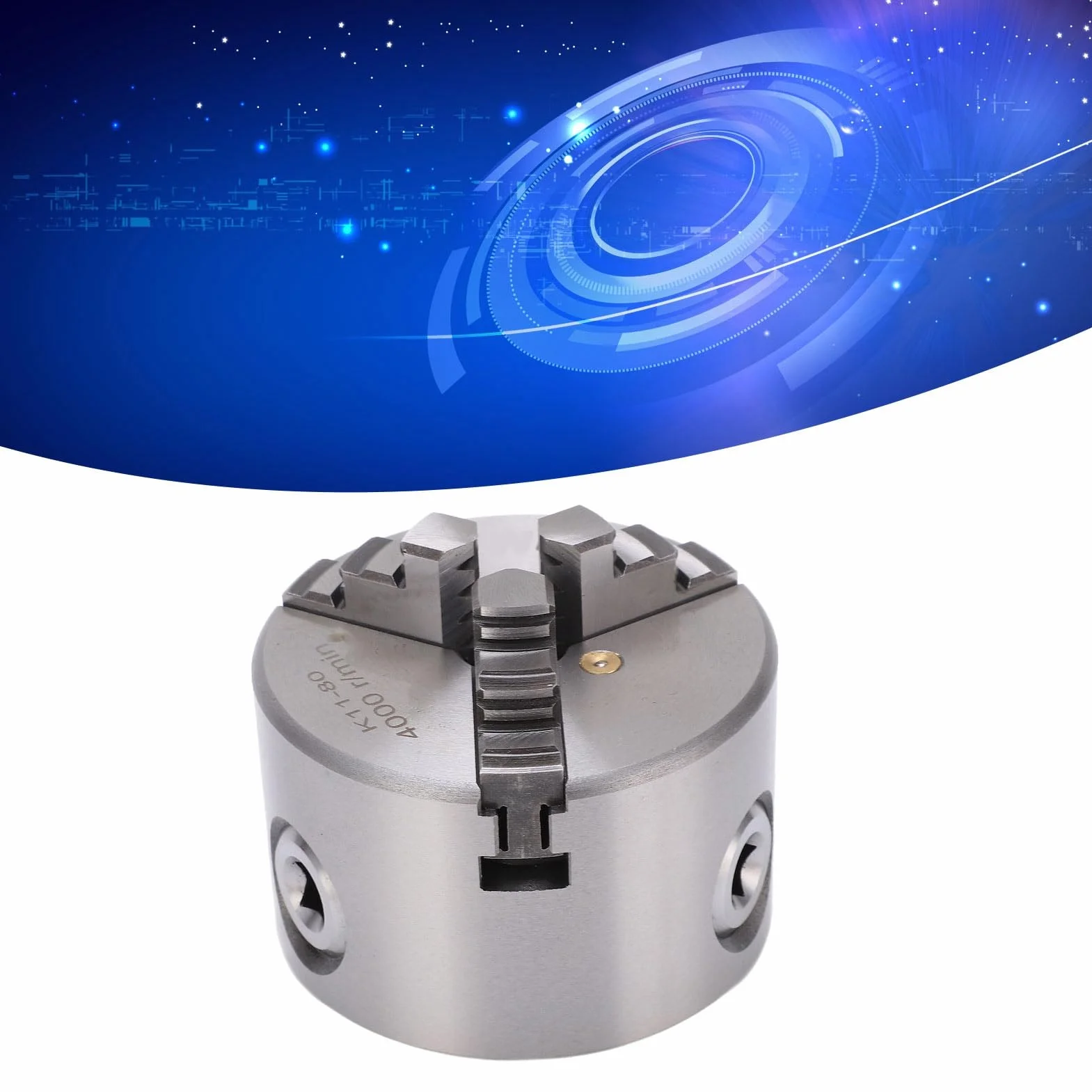 Akozon SANOU K11-80 3-calowy 3-szczękowy uchwyt tokarski samocentrujący 80 mm precyzja 0,07 mm