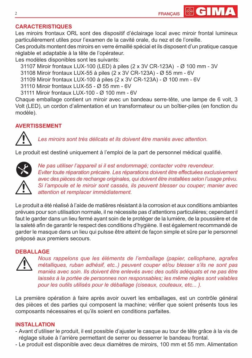 Gima Lustro Przednie Czarny 6 V