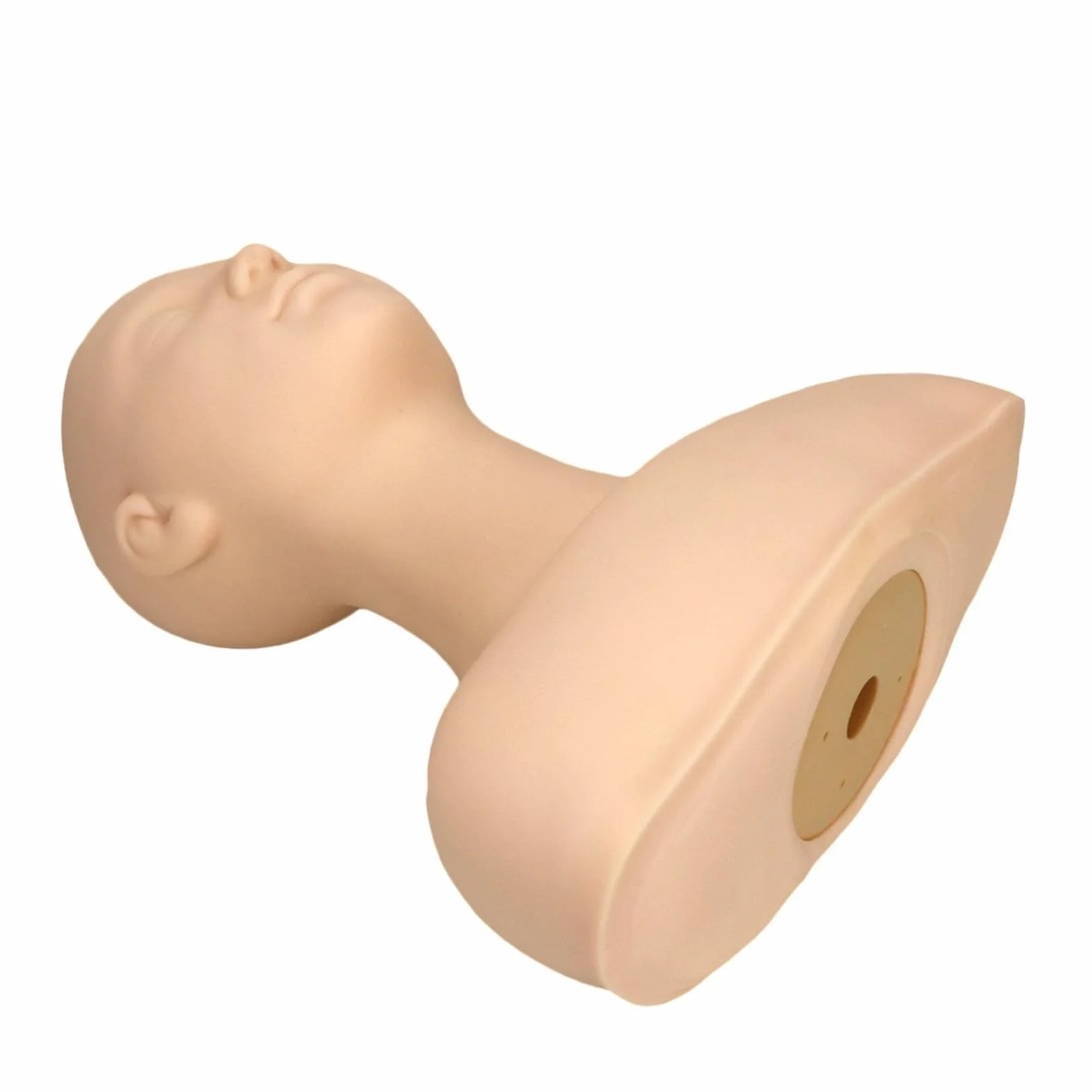 Soft Silicone Massage Training Mannequin Head With Shoulder Professional Cosmetology Make Up Practice Doll Head For Hairdressers