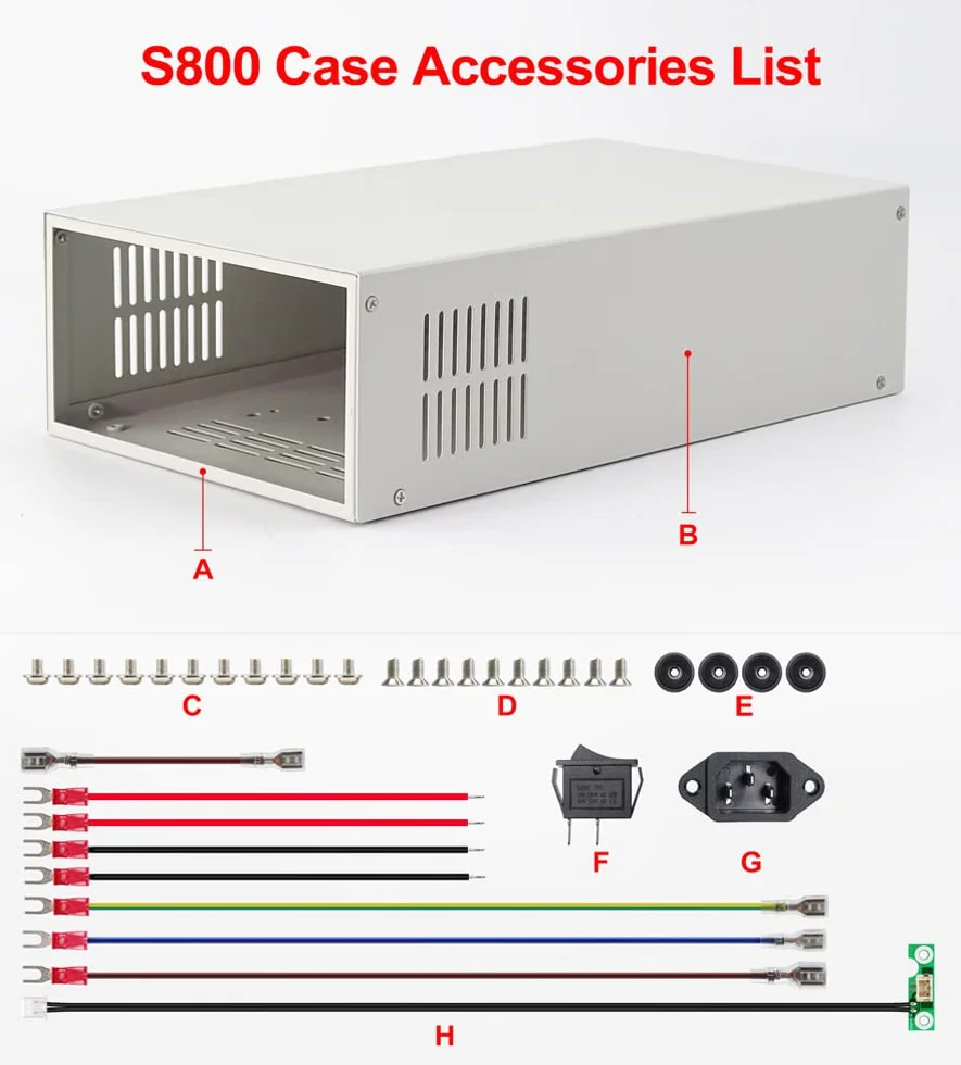 Leepesx S800 Obudowa cyfrowego zasilacza dla RD6012 RD6012W RD6018 RD6018W
