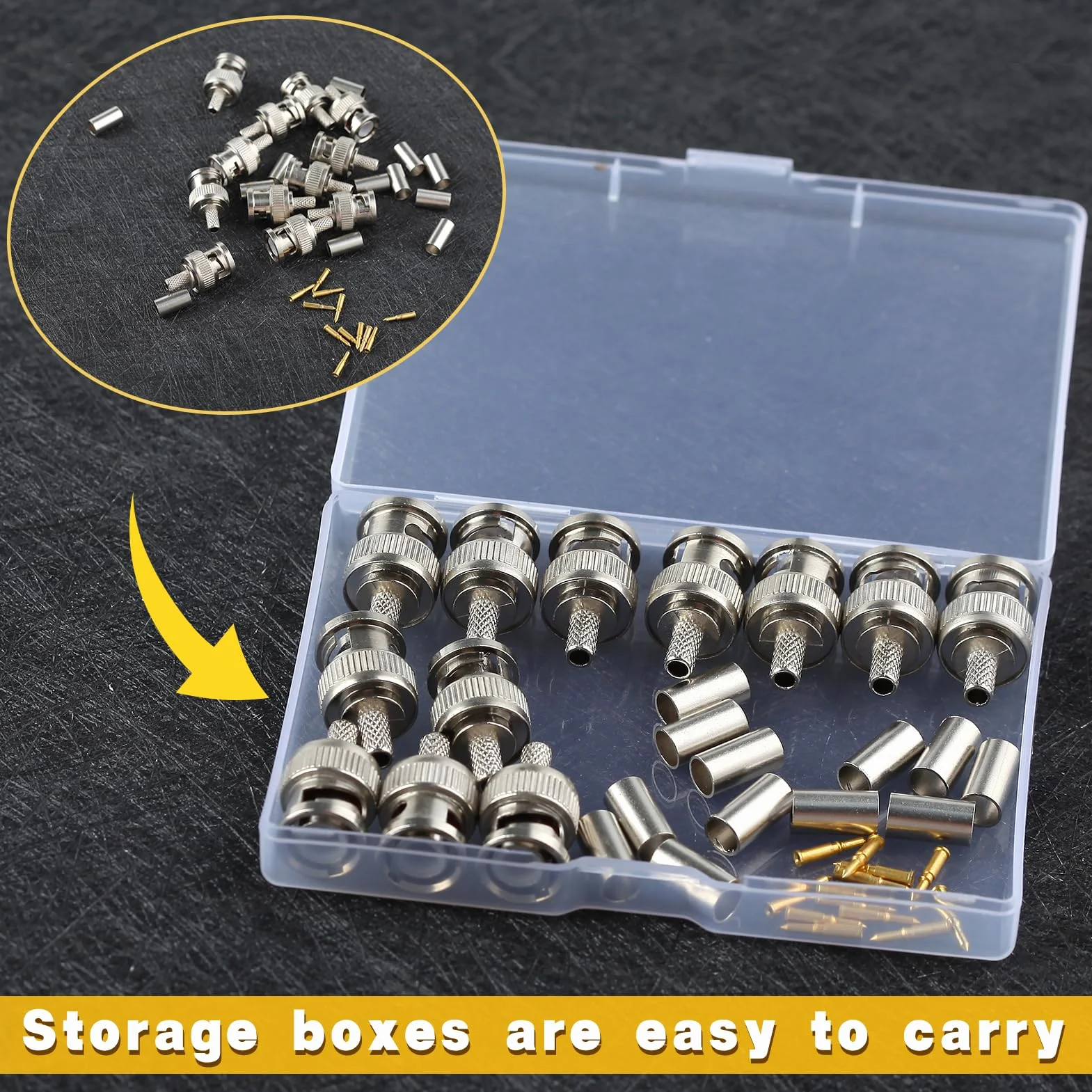 LEONTOOL BNC wtyczka zaciskowa 12 sztuk Q9 BNC wtyczka kabel adapter koncentryczny złącze do kabla koncentrycznego RG58
