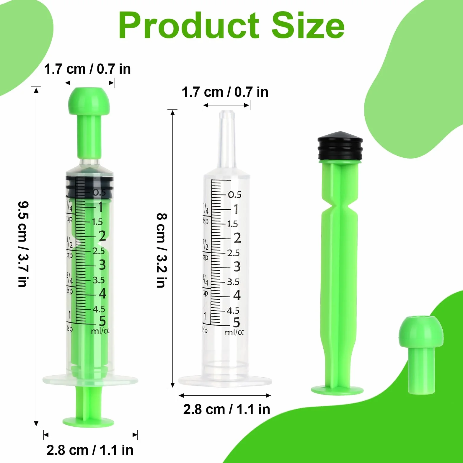 Strzykawki 5 ml – 10 sztuk strzykawek z pokrywką, strzykawka bez igły, strzykawka z tworzywa sztucznego, strzykawka dozująca, do laboratorium, roślin, oleju silnikowego lub płynu hamulcowego