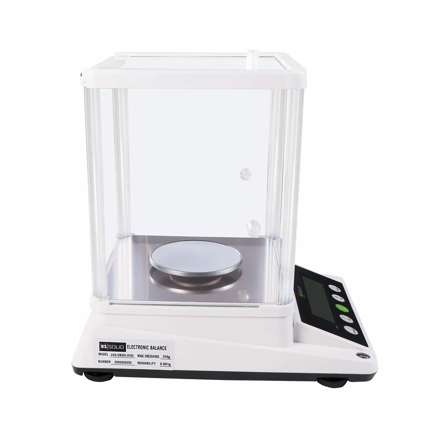 U.S. SOLID Precyzyjna waga 0,001 g – cyfrowa waga analityczna laboratoryjna – elektroniczna waga precyzyjna z dokładnością do 1 mg i 2 ekranami LCD – 310 g / 0,001 g