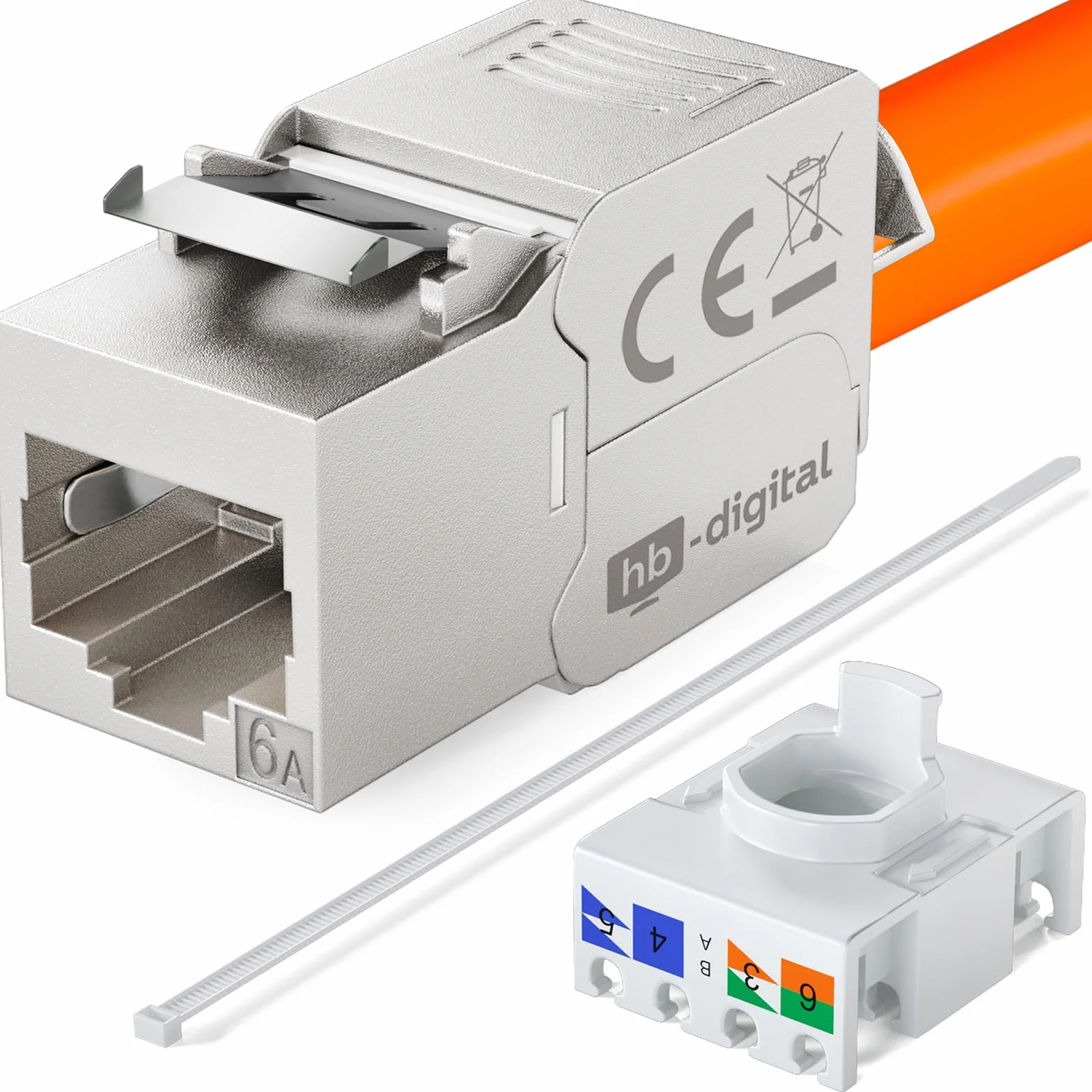HB-DIGITAL Panel krosowy 16-portowy panel krosowy 1 HE 16x CAT 6a RJ45 Keystone Jack moduł - certyfikat GHMT - w pełni ekranowany STP 10 Gb/s, kompatybilny z kablem sieciowym LAN, kolor czarny