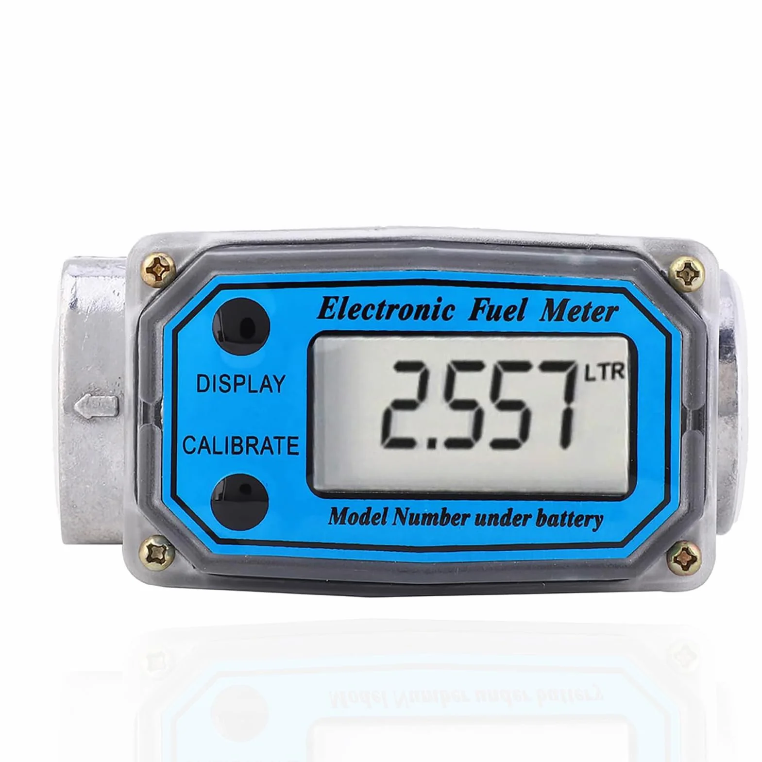 Turbinowy Przepływomierz Wody, Cyfrowy Przepływomierz Elektroniczny 1 Cal Npt 120 L/Min Przepływomierz Cieczy 0-99999 Wskaźnik Przepływu Paliwa, Do Oleju Napędowego, Nafty, Benzyny (niebieski)