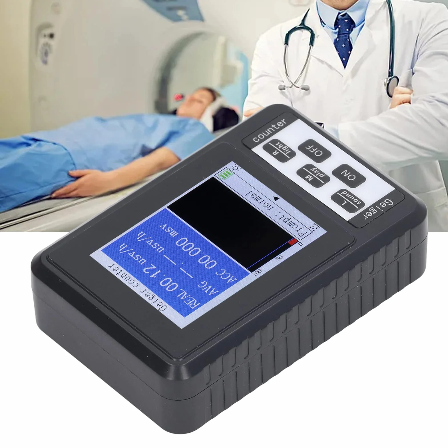Detektor Promieniowania Jądrowego Licznika Geigera, Ulepszony Dozymetr Promieniowania, Akumulator Beta Gamma XRay Przenośny Ręczny Monitor Promieniowania z Wyświetlaczem LCD