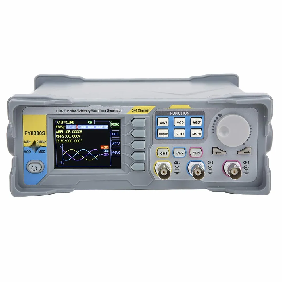 Funkcja 60 MHz Generator Sygnału o Przebiegu Arbitralnym, 3 Kanały, 4 Poziomy Wyjściowe TTL dla Wysokiej Dokładności Pomiaru Częstotliwości (FY8300S-20M Wtyczka EU)