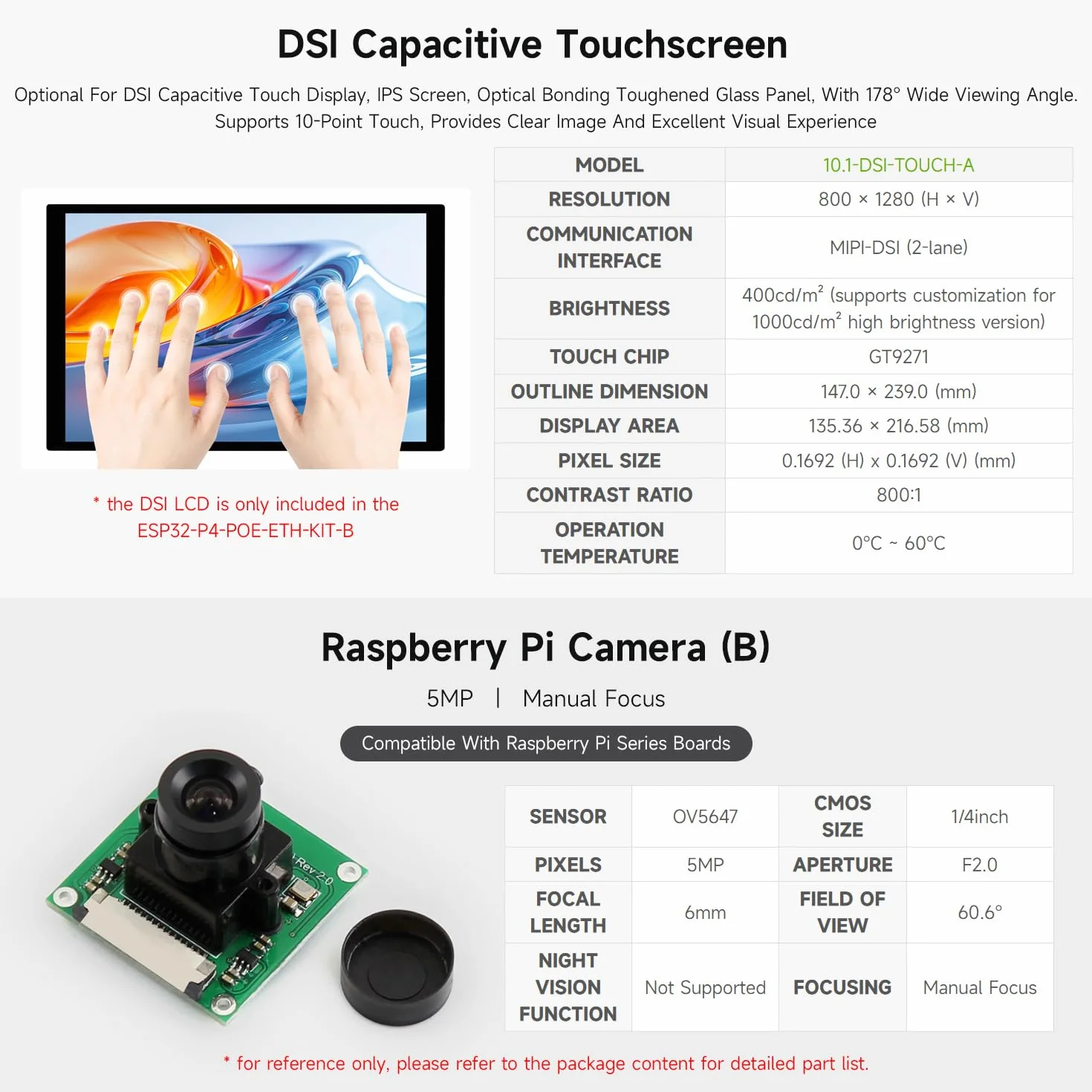 Waveshare ESP32-P4-ETH High-Performance Development Board, Based On ESP32-P4, with 100 Mbps RJ45 Ethernet Port, with Pre-Solder Pin Headers, Bundle with a PoE Module, 3 Items