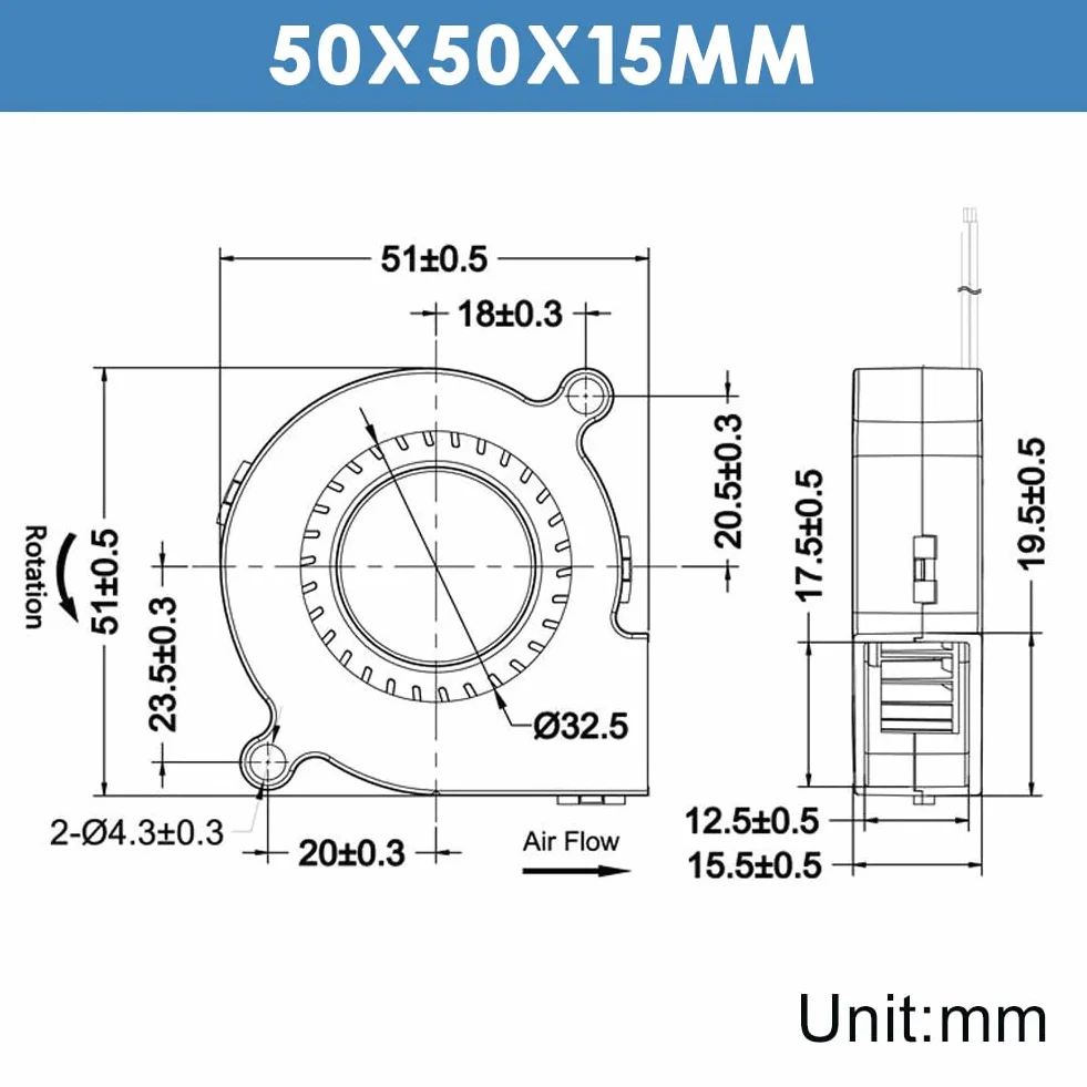 WINSINN 5015 wentylator 24 V 50 mm x 15 mm, podwójne łożysko kulkowe, bezszczotkowe chłodzenie, 4 sztuki